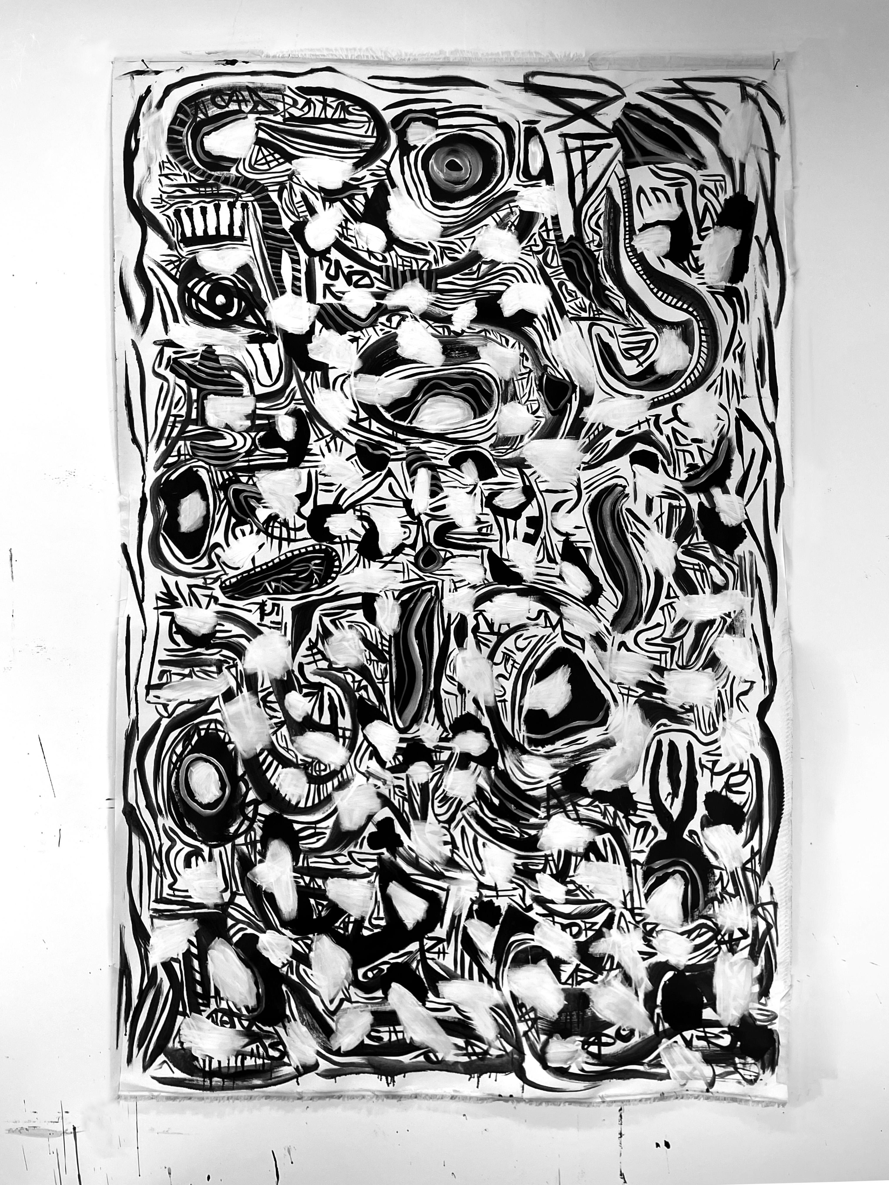 Gregory Robin Abstract Painting - Notte della Grotta. From Moon Phases series