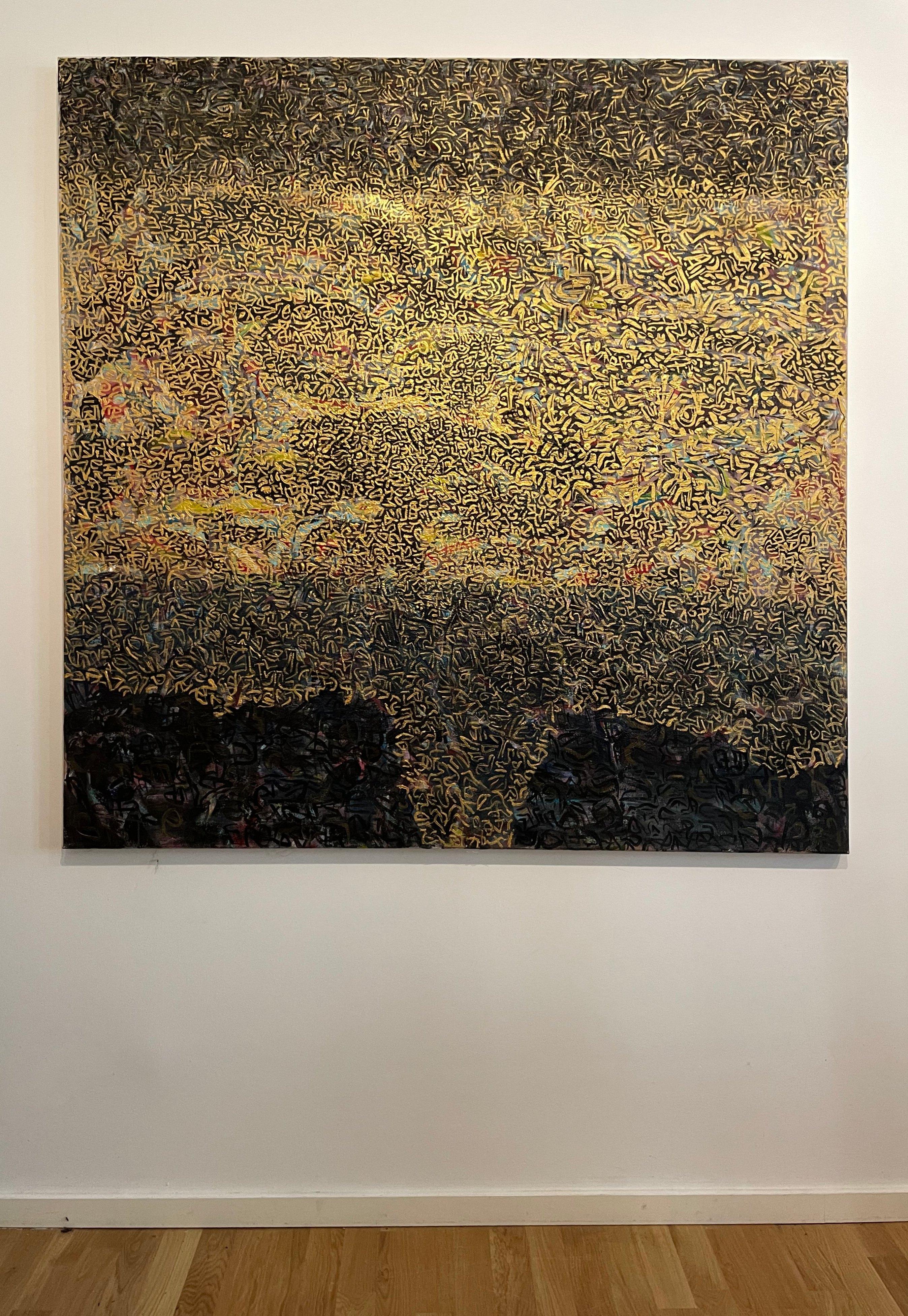 Albero del Sole. Dalla serie Primordial Vibration - Painting Astratto di Gregory Robin