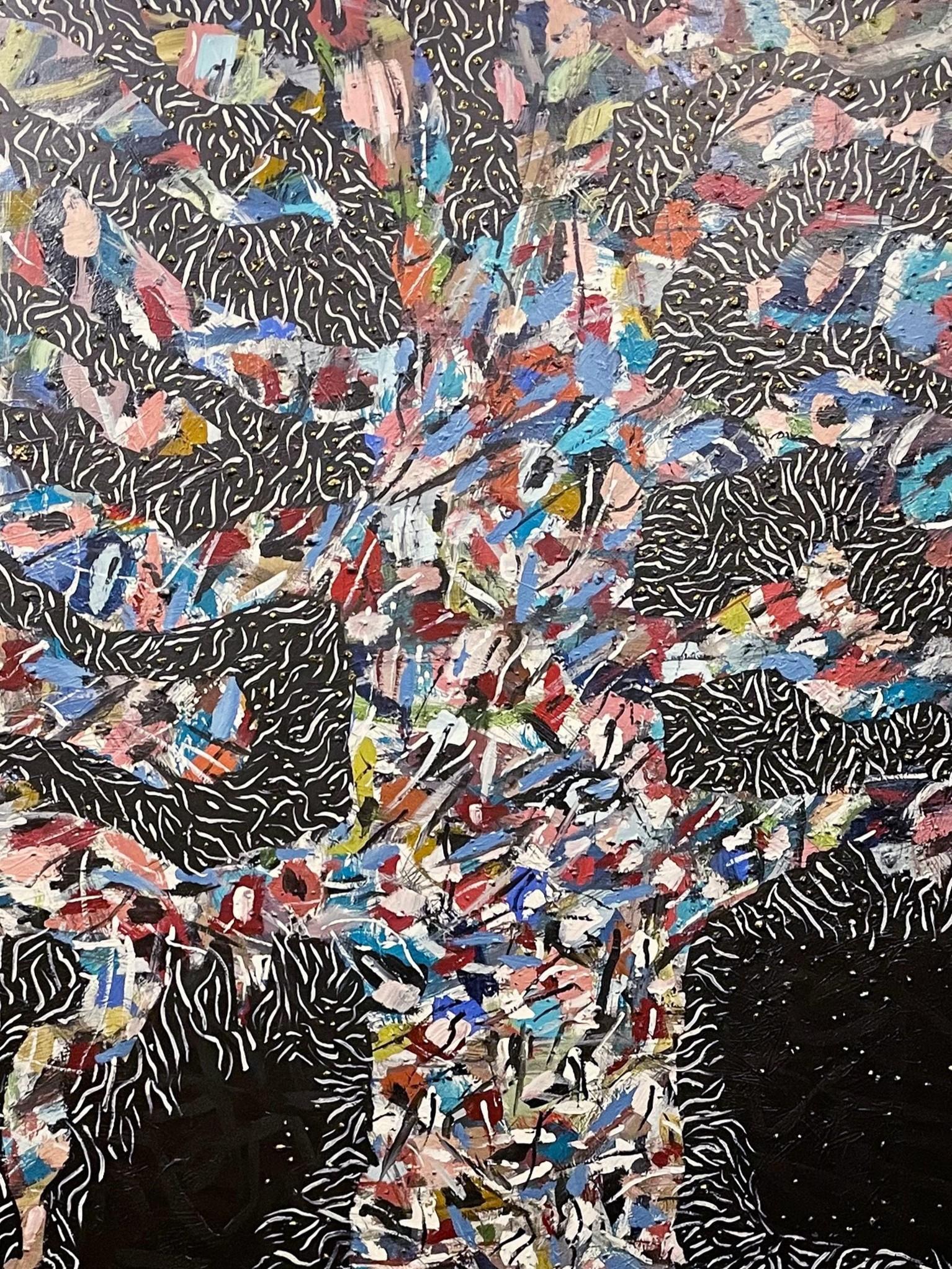 Baum des Lebens 3. Aus der Serie Baum des Lebens (Schwarz), Abstract Painting, von Gregory Robin
