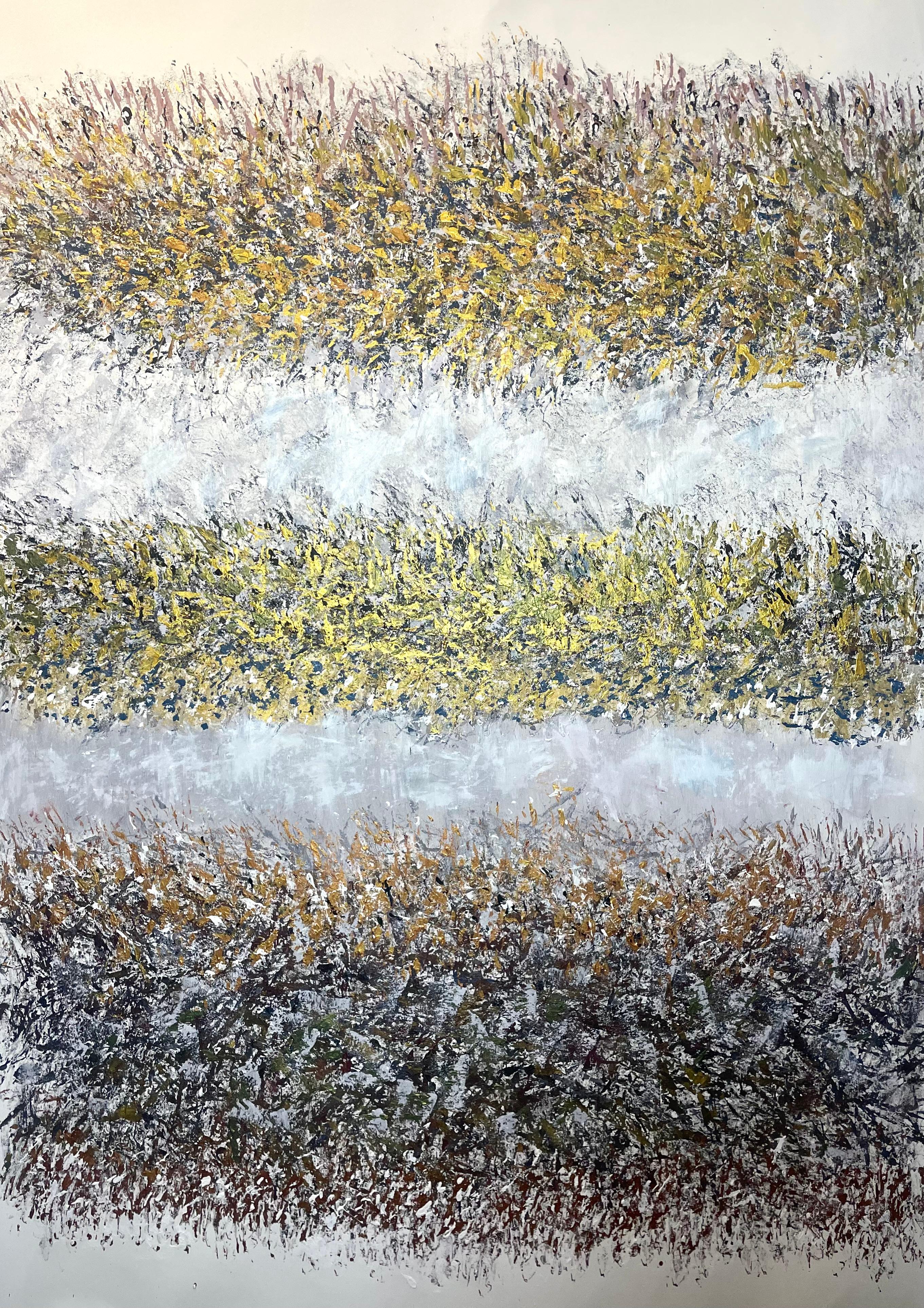 Triple rayo. De la serie Vibración primordial - Painting de Gregory Robin