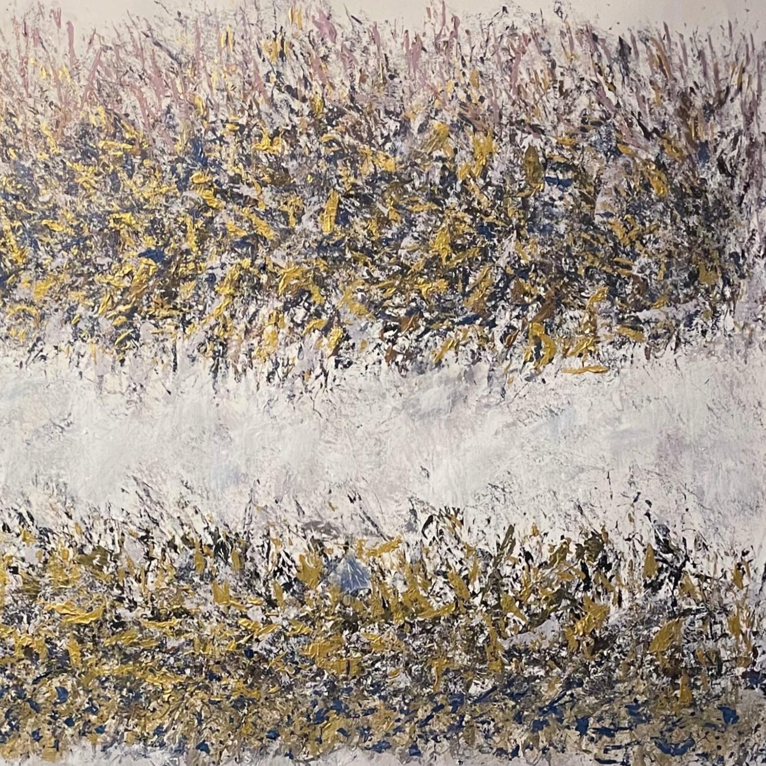 Triple rayo. De la serie Vibración primordial - Painting Abstracto de Gregory Robin