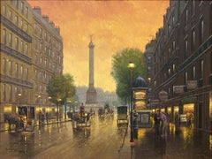 „Sommerabend in der Nähe der Place de la Bastille“ – impressionistisches Ölgemälde aus Paris