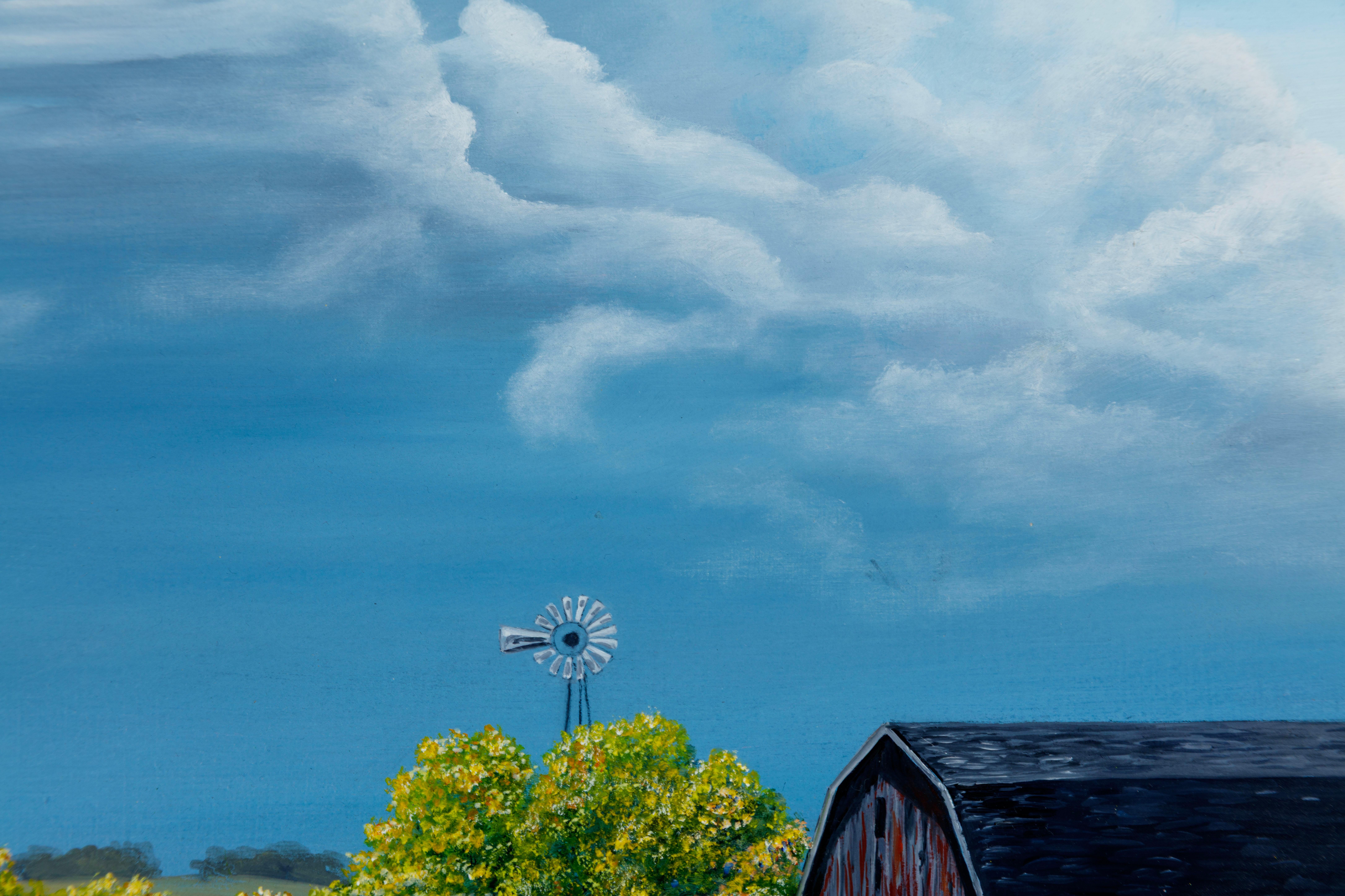 Barn with Horse - Painting by Gregory Steele