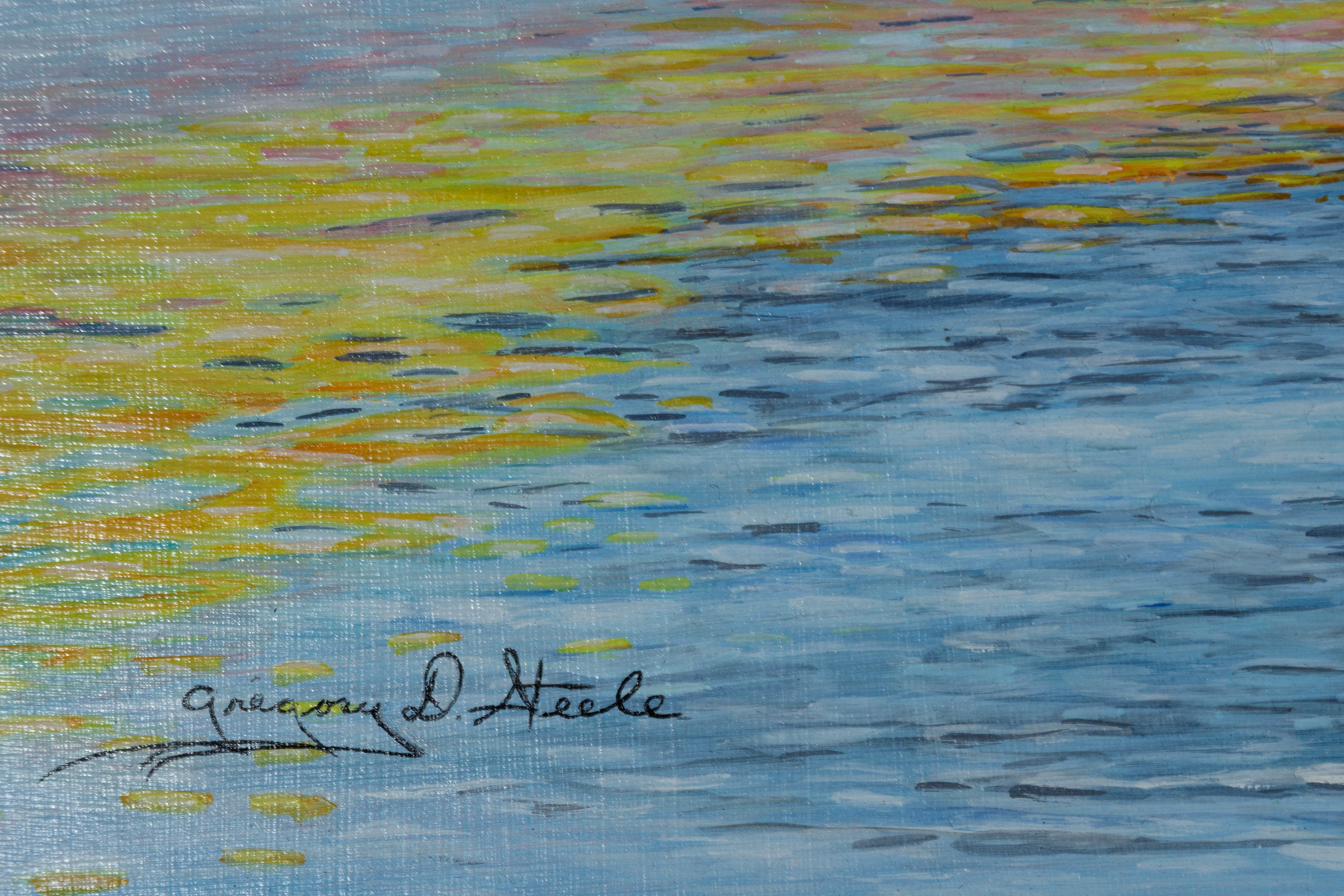 River Morning - Brown Landscape Painting by Gregory Steele