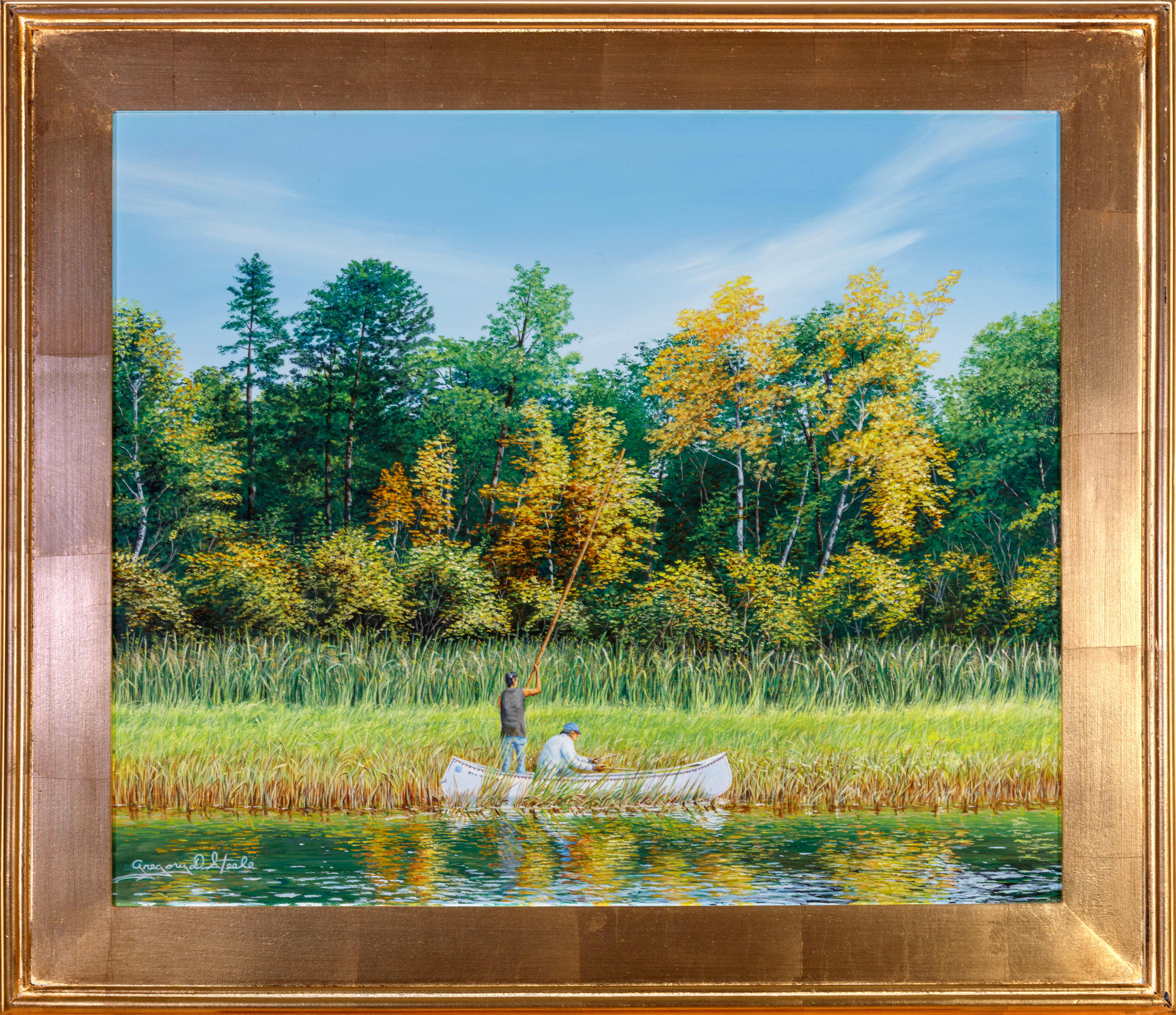 Gregory Steele Landscape Painting - Wild Rice Harvesters