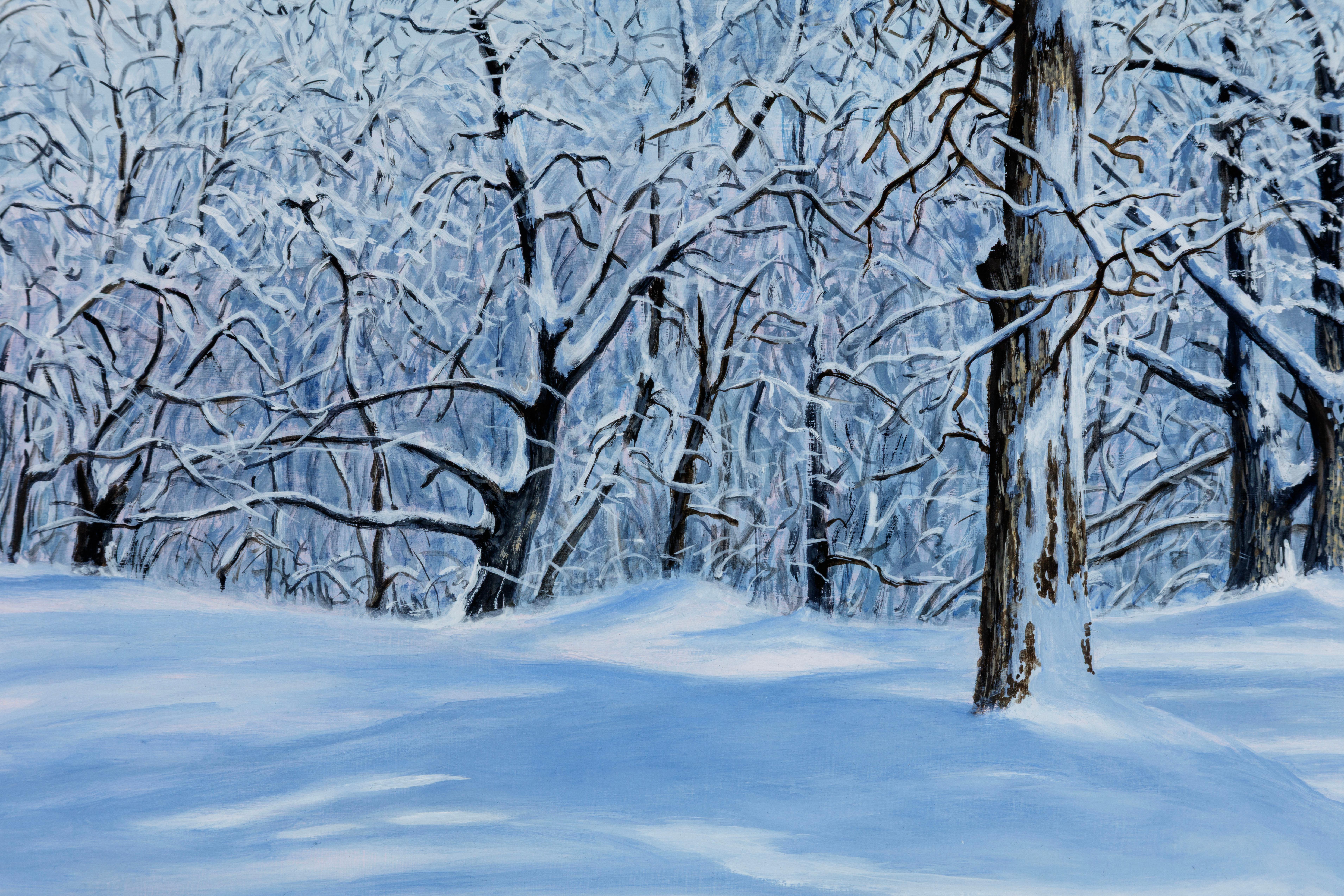 A. Winter Oak - Landscape Painting Blu di Gregory Steele