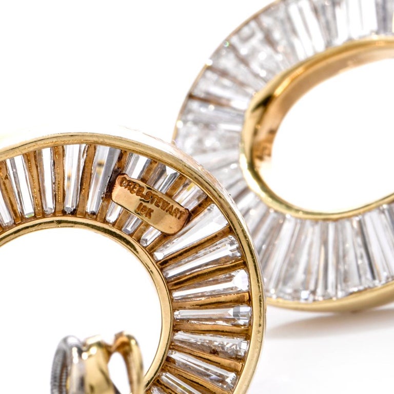 baguette diamond earrings gold