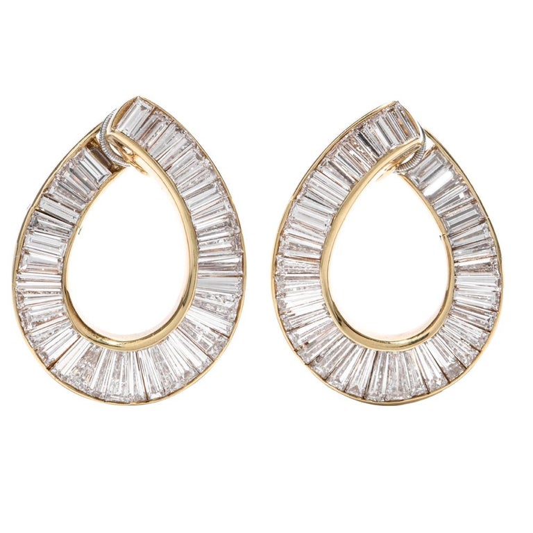 baguette diamond earrings gold