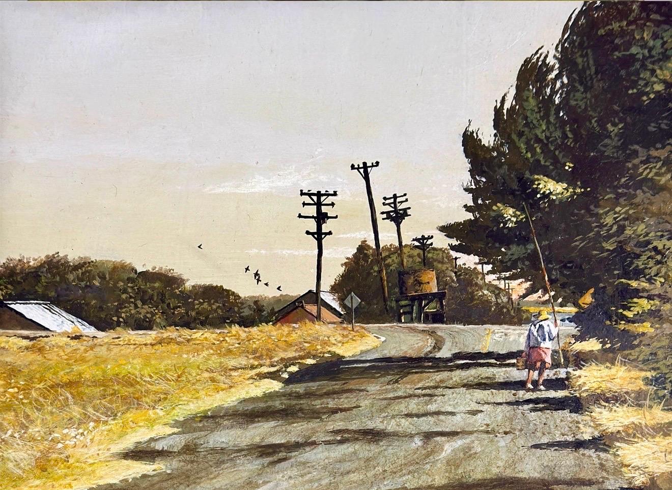 Original Oil Painting Going Fishing Gregory Sumida California Artist Americana 7