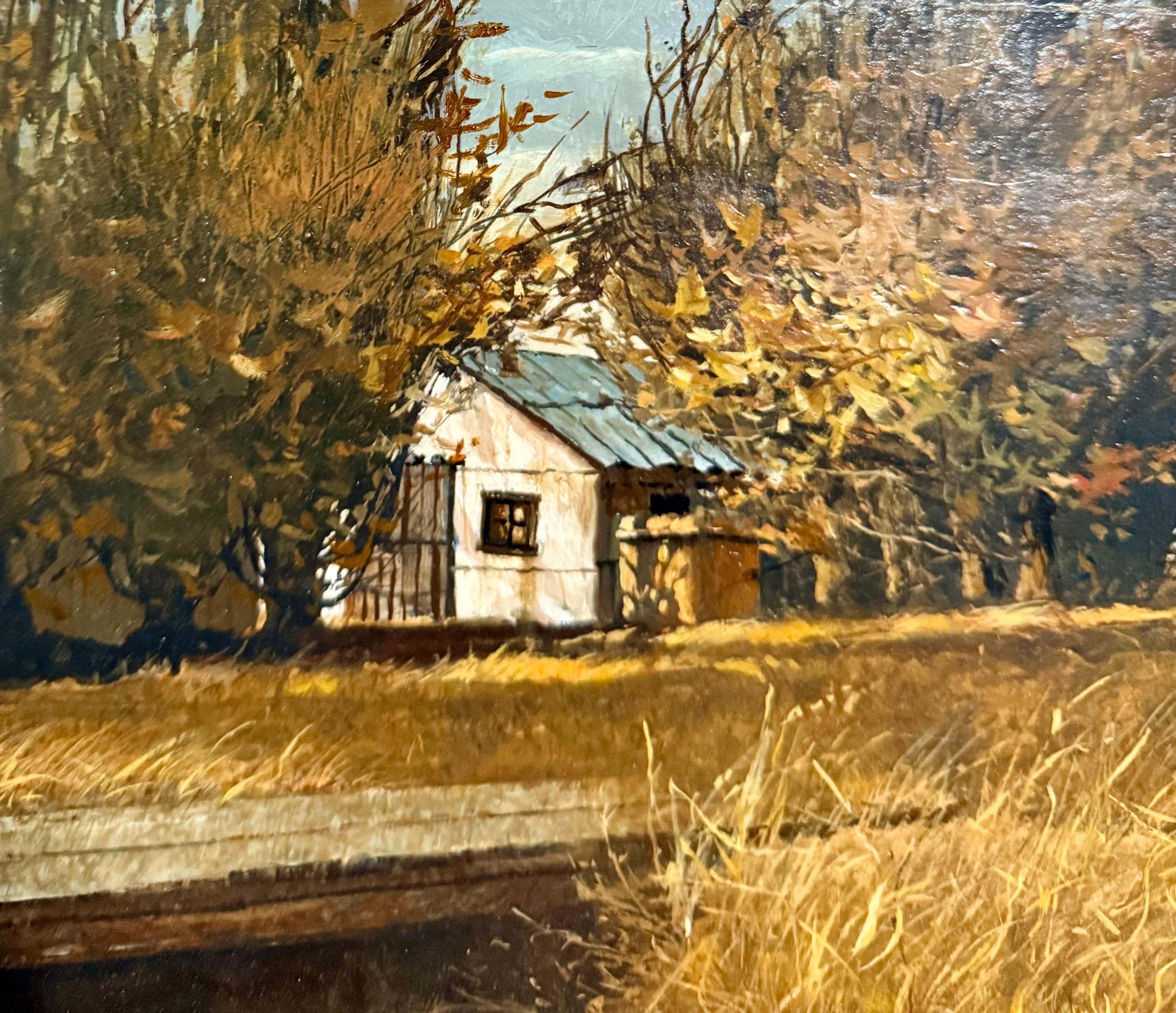 Original Oil Painting Pickup Crossing Gregory Sumida California Artist Americana For Sale 4