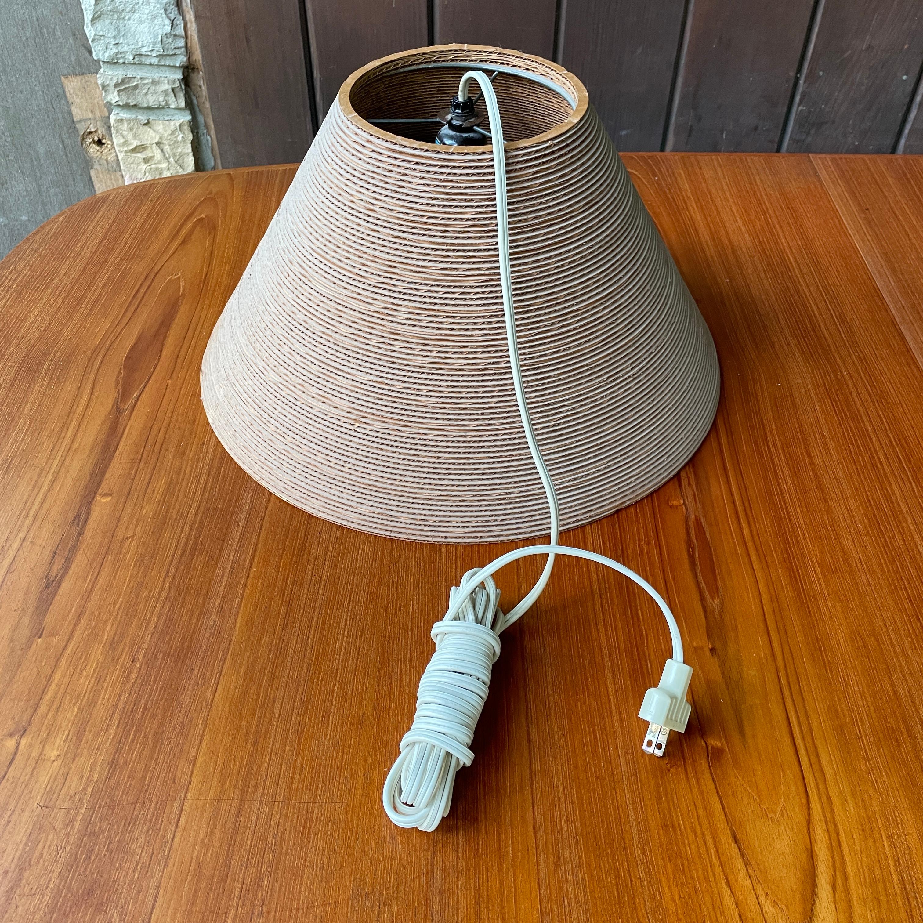 Fin du 20e siècle Gregory Van Pelt Cardboard Hanging Light Pendant Fixture Swag Lamp Vintage MCM en vente