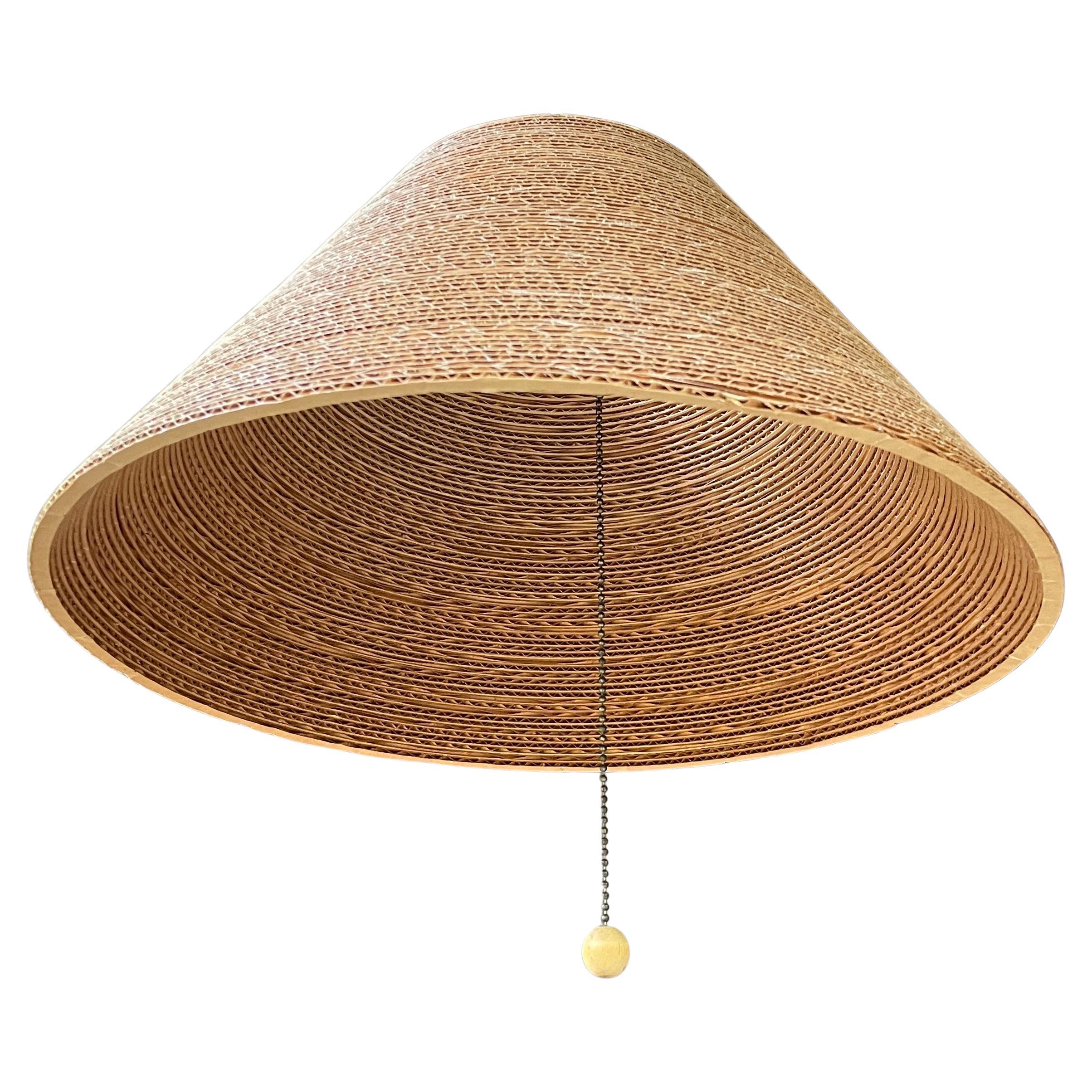 Gregory Van Pelt Cardboard Hanging Light Pendant Fixture Swag Lamp Vintage MCM en vente