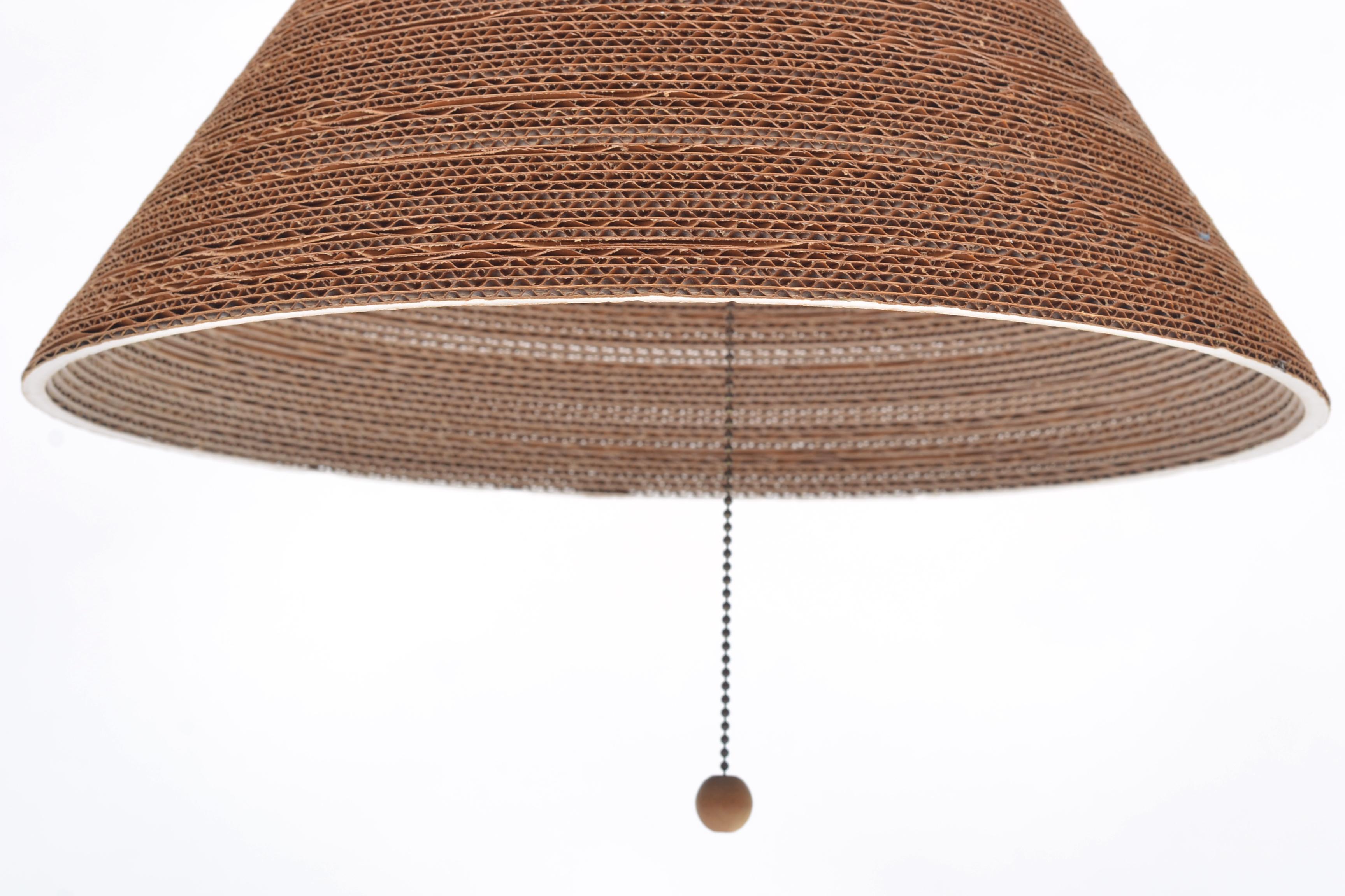 Gregory Van Pelt Corragated Cardboard Hanging Light In Good Condition For Sale In Pittsburgh, PA