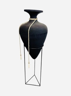 Gregory Van Pelt for Flute Chicago Black Corrugated Cardboard Floor Vase