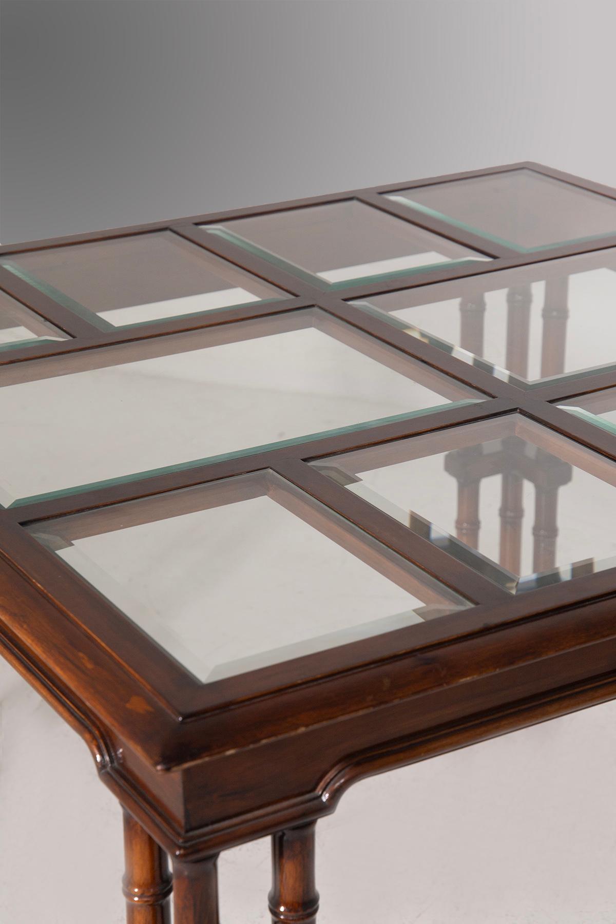 Gregotti's faux bamboo buffet tables with cut glass shelves In condizioni buone in vendita a Milano, IT