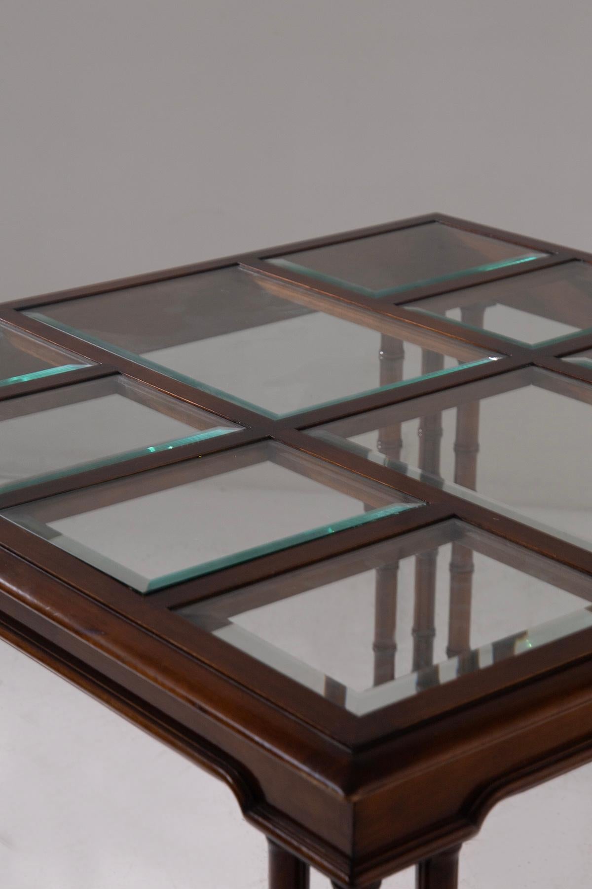 Gregotti's faux bamboo buffet tables with cut glass shelves in vendita 2