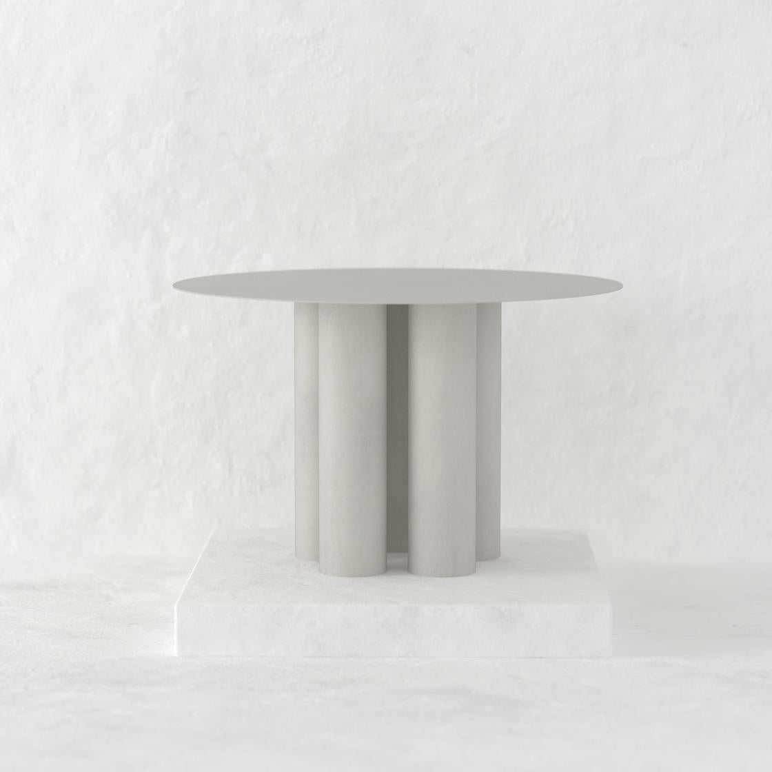 Modern Greige Chunky Dining Table For Sale