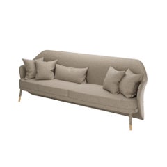 Modern Bhutan Sofa in Greige Fabric, Customizable Design, Portugal