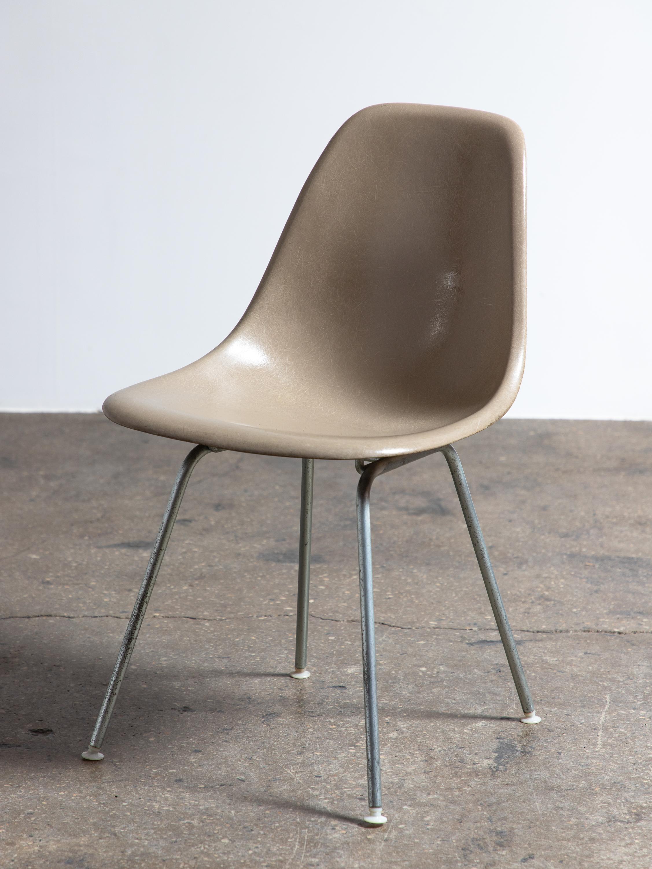 American Greige Light Grey Eames for Herman Miller Vintage 1960s Fiberglass Shell Chairs For Sale