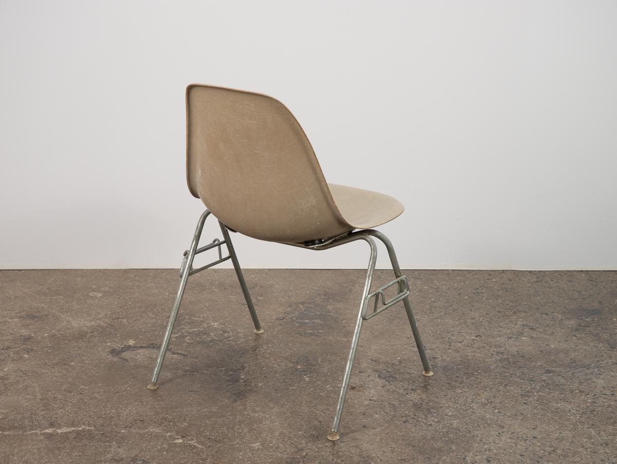 American Greige Light Grey Eames for Herman Miller Vintage 1960s Fiberglass Shell Chairs For Sale