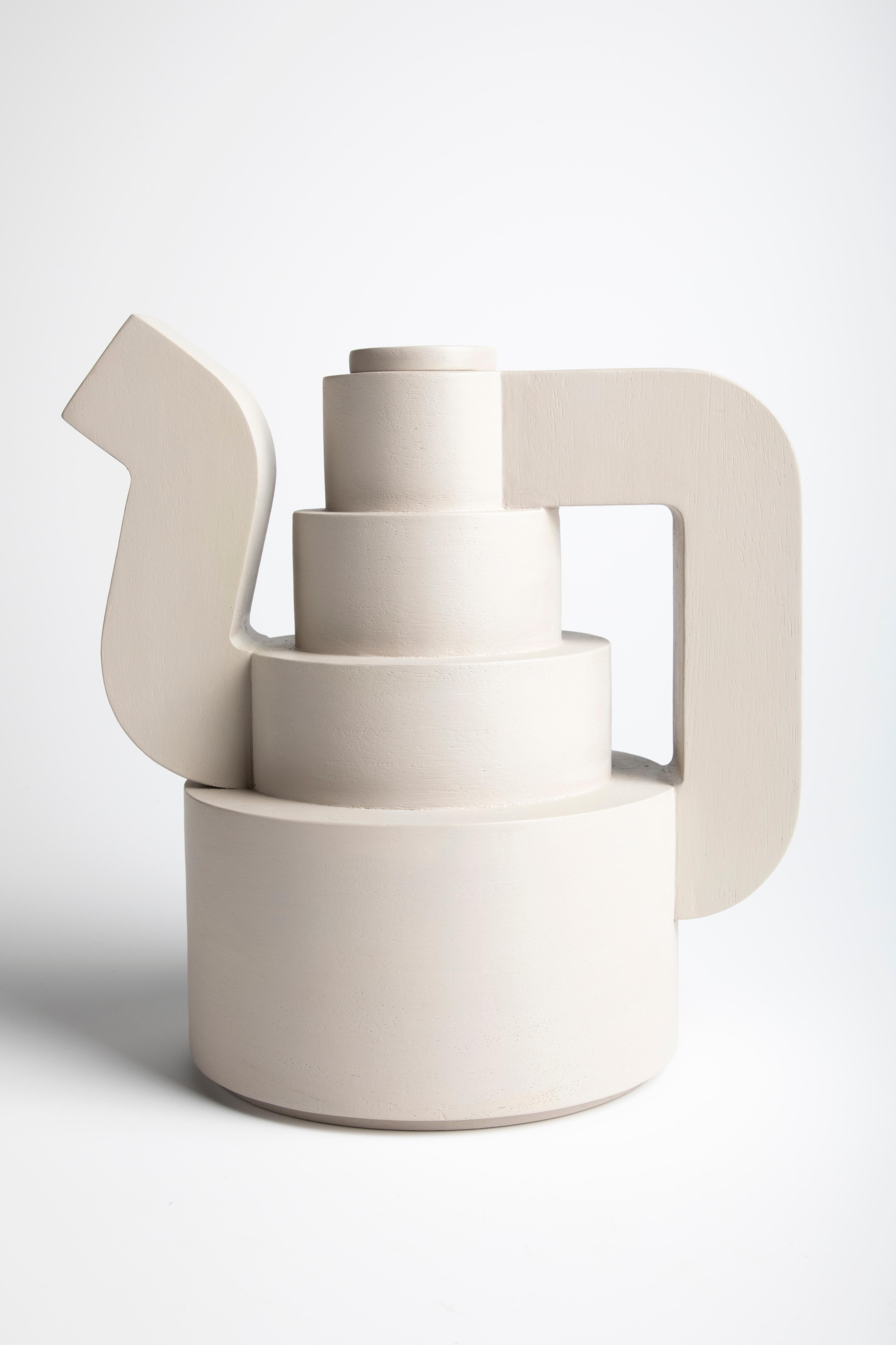 Greige Plakkenpot H coffee pot by Hanna Kooistra
Limited Edition of 100
Dimensions: 16.5 x 25 x 25.5 cm
Materials: abachi wood, food-safe and heat-resistant coating, acrylic paint
Available in other colors.

These coffee pots are a