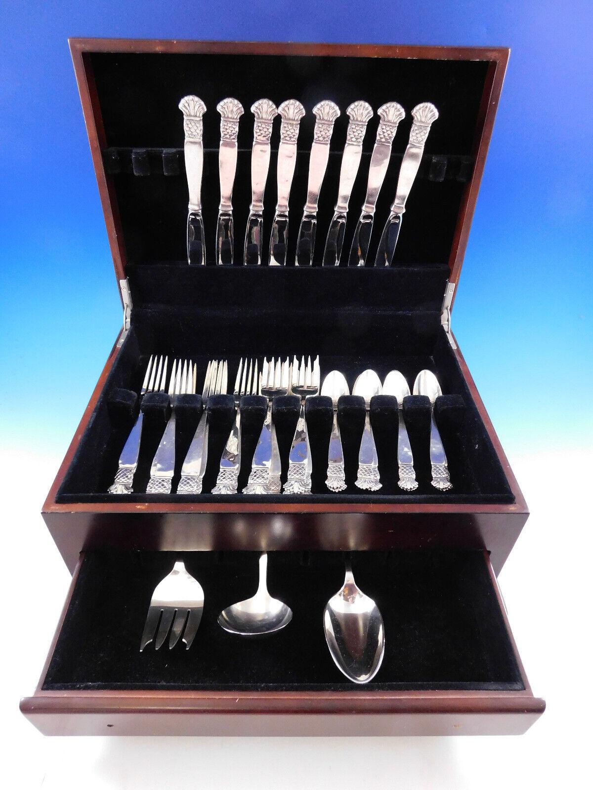 Old Newbury Crafters silver is genuinely hand-made and wonderfully heavy, the machine cannot match the quality, durability, look and feel of handmade silver. The subtle hammered finish shows silver at its finest. 


Superb 35 piece sterling