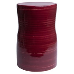 Grenat 02 Glazed Stoneware Stool by Pascale Girardin