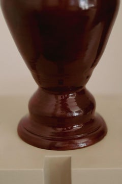 Grenat Foncé Table Lamp in Deep Burgundy Glazed Ceramic by Gazar Studio