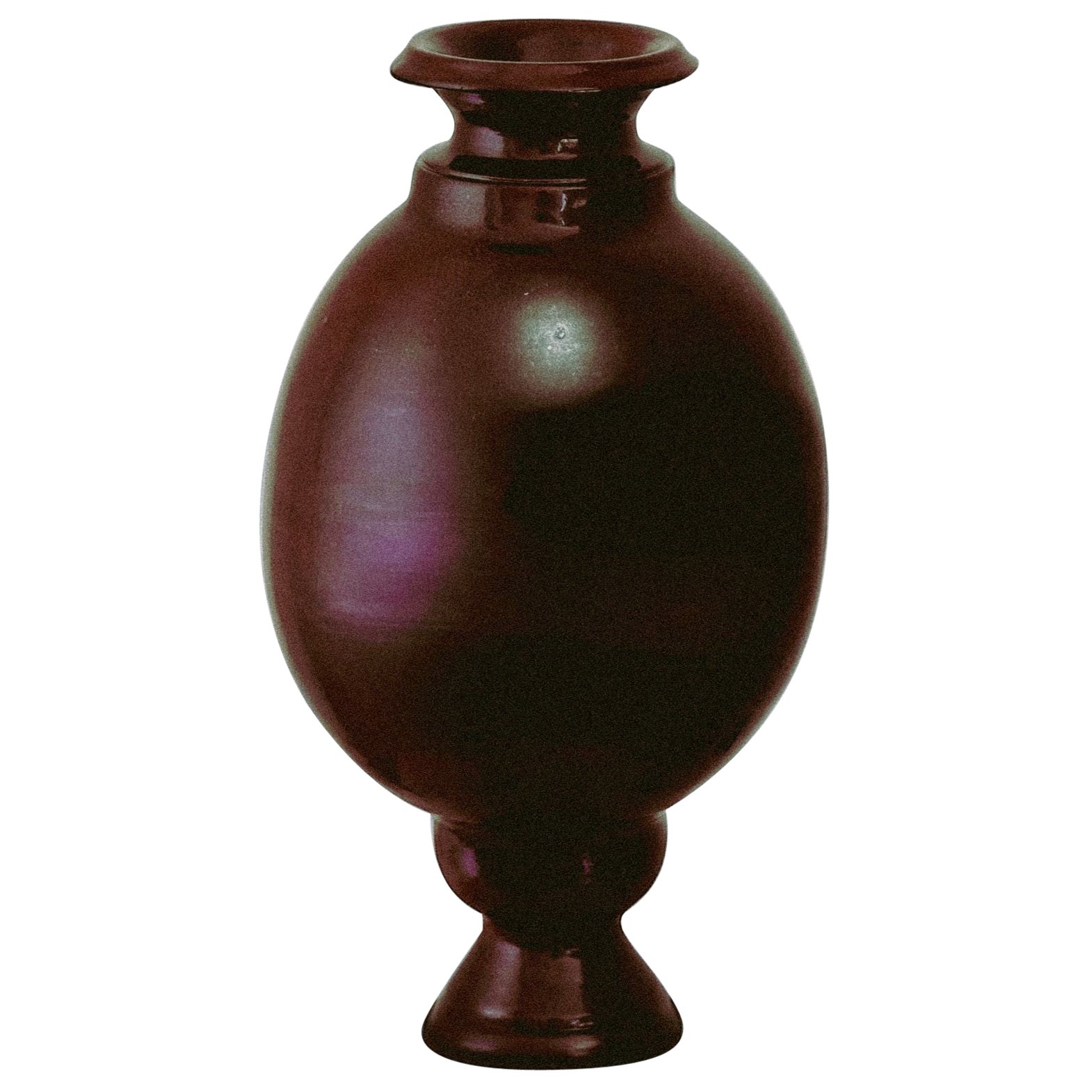 Grenat Foncé Vase III in Deep Burgundy Glazed Ceramic by Gazar Studio For Sale