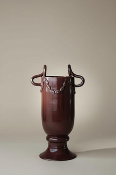 Grenat Foncé Vase VI in Deep Burgundy Glazed Ceramic by Gazar Studio