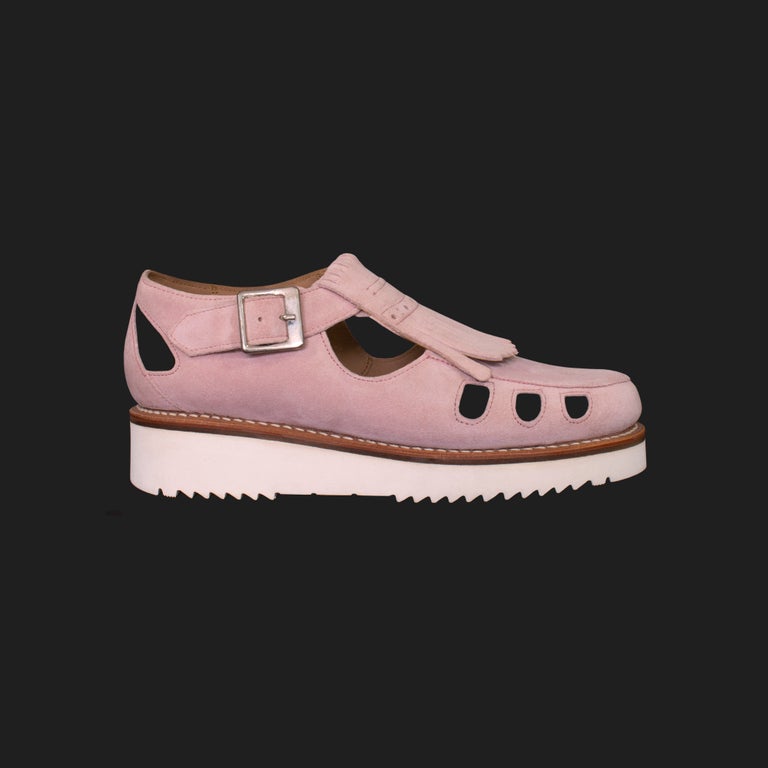 Grenson - 'Ethel' Pink Suede Flats - NEW - SOLD OUT - UK 5 For Sale at  1stDibs