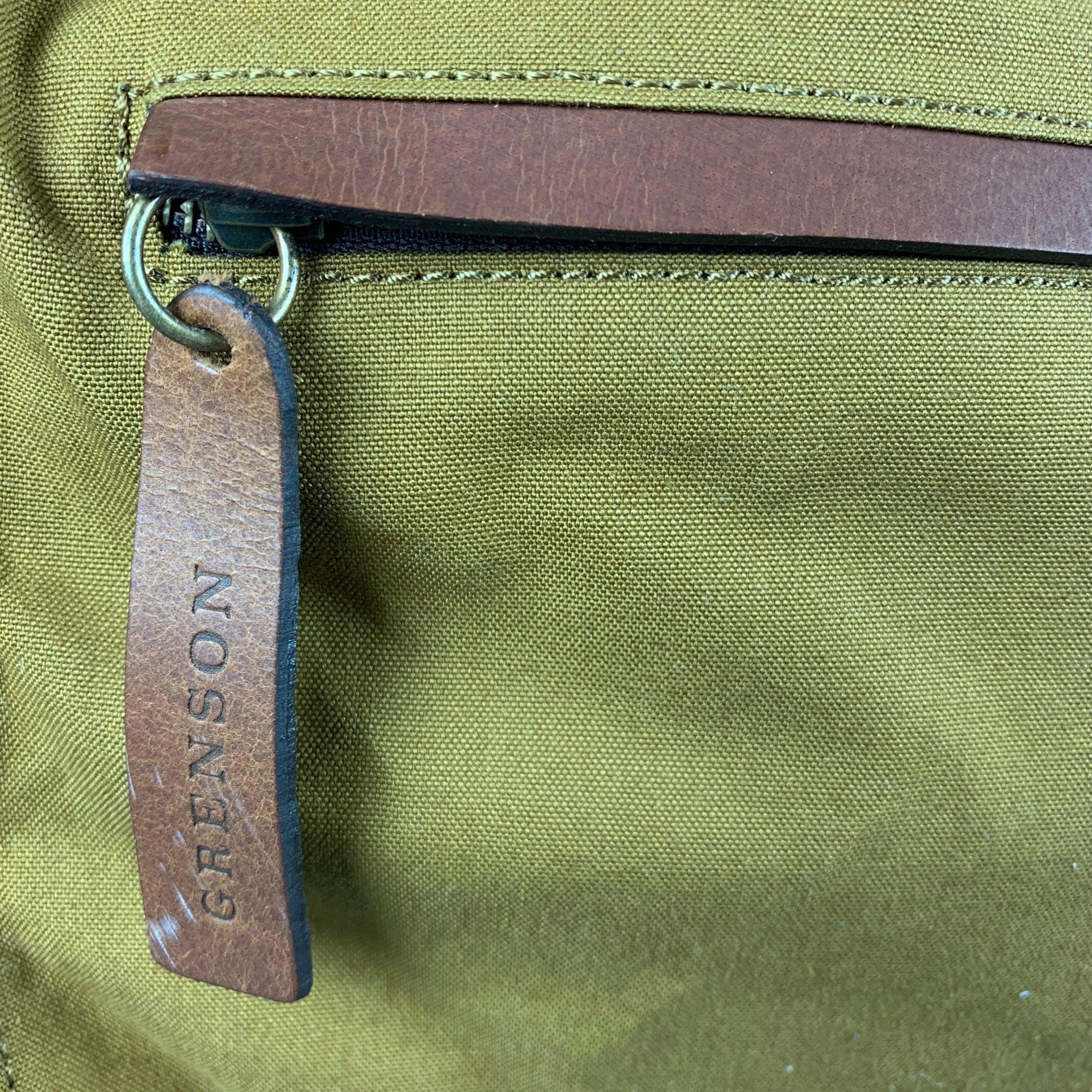 Men's GRENSON Khaki Brown Canvas Leather Messenger Bags