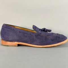 Grenson Size 12 Scottie Navy Tassel Moccasin Loafer en daim