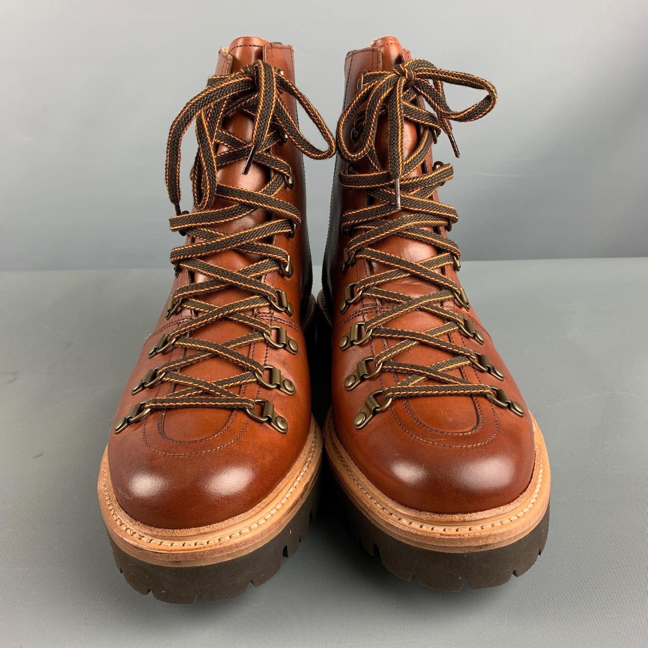 Men's GRENSON Size 7 Brown Leather Lace Up Boots
