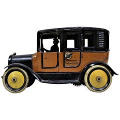 Greppert & Kelch Art Deco Era German Tin Toy Yellow Taxi