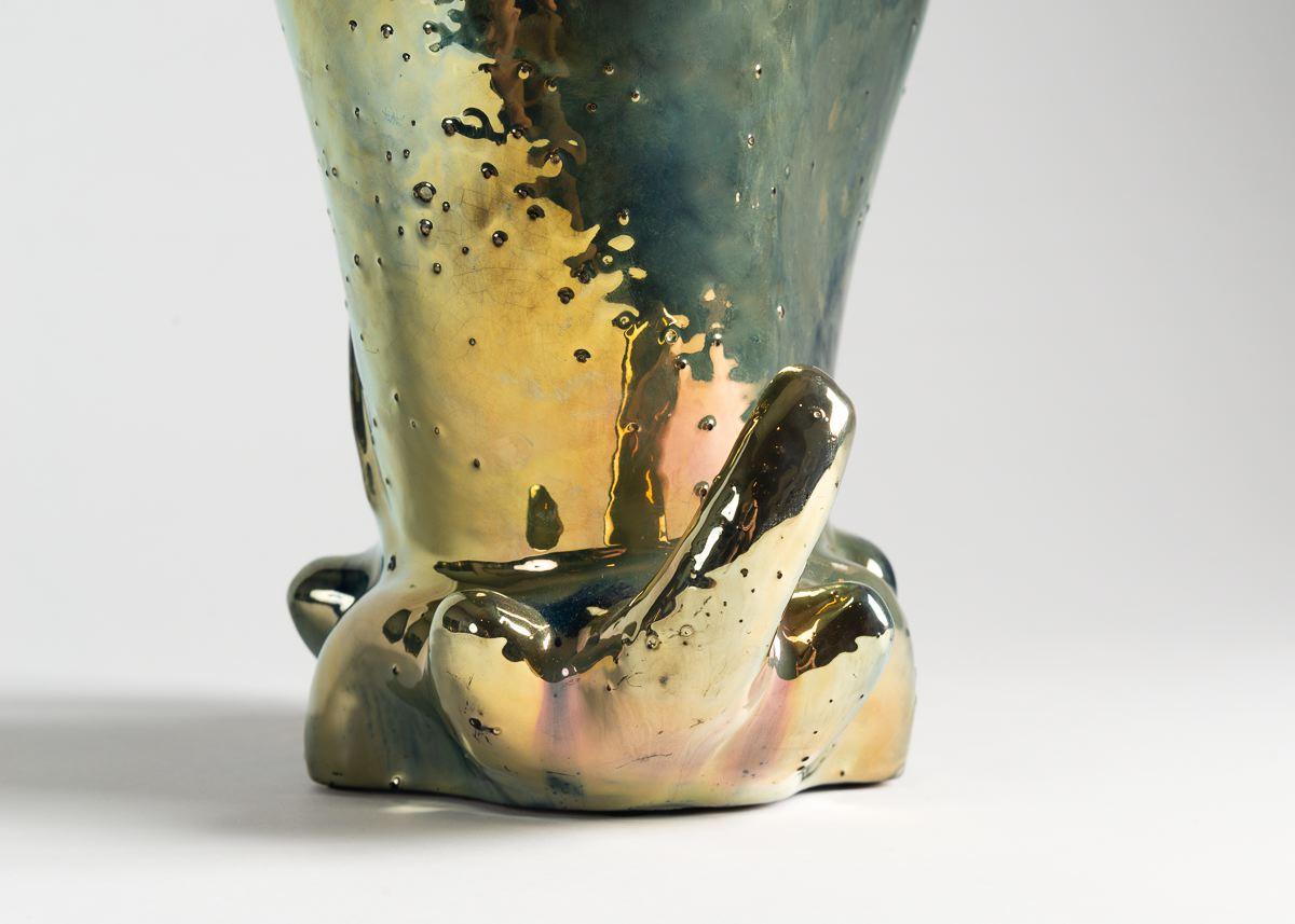 Français Grès de CIRCA, Vase Art Nouveau en céramique émaillée, France, vers 1905 en vente