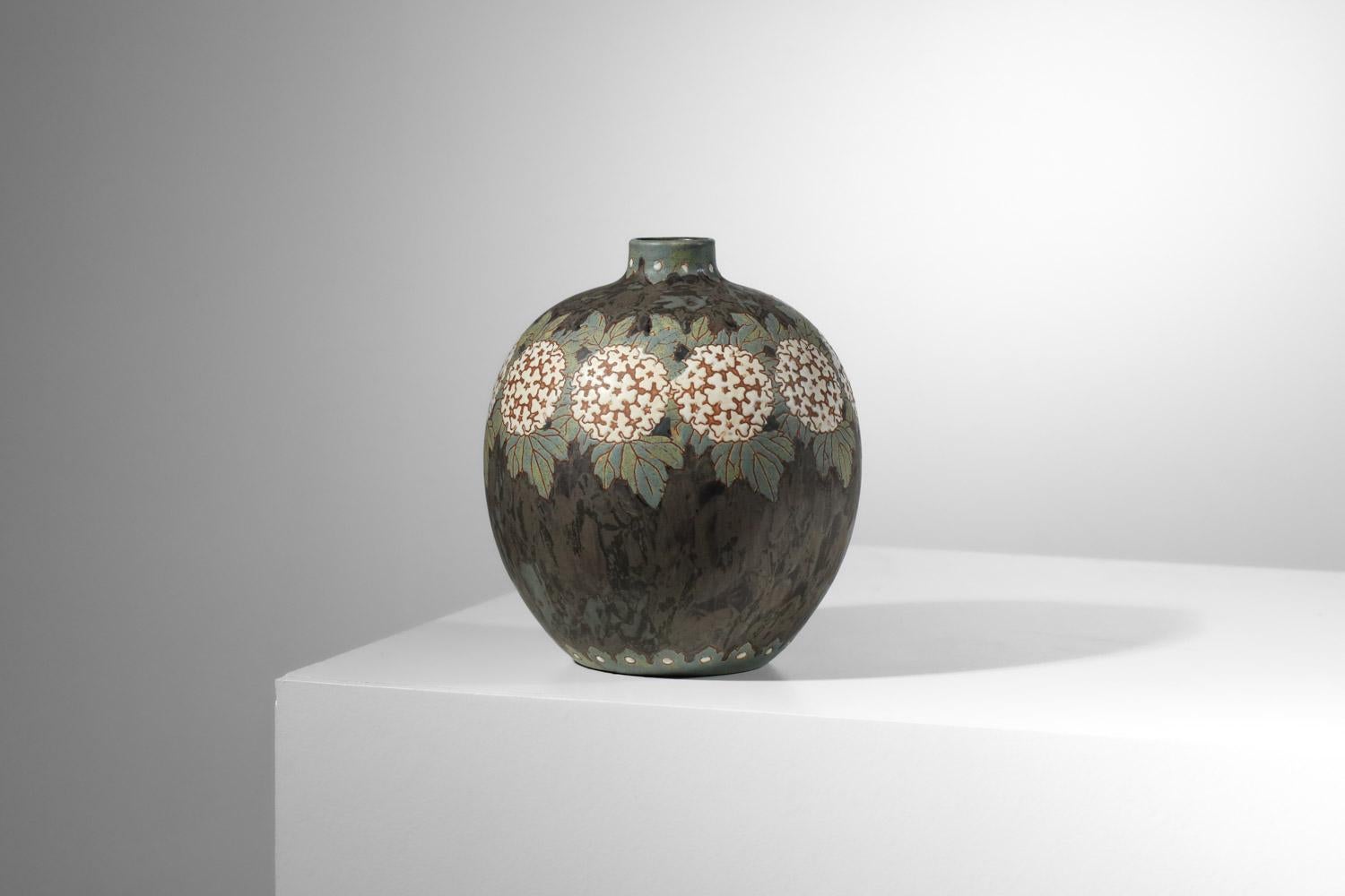 Art déco Vase à boules en céramique Gres Keramis en vente