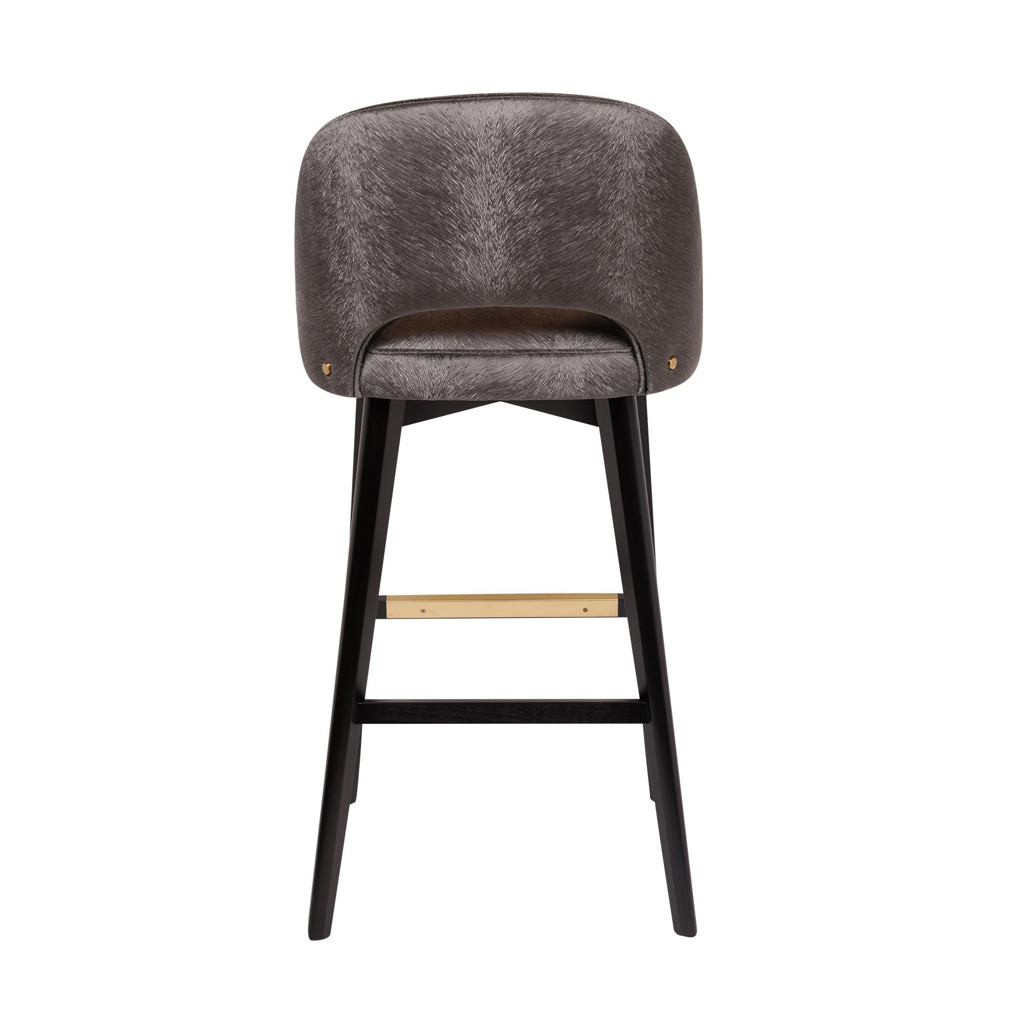 Plated Greta Bar or Counter Stool For Sale