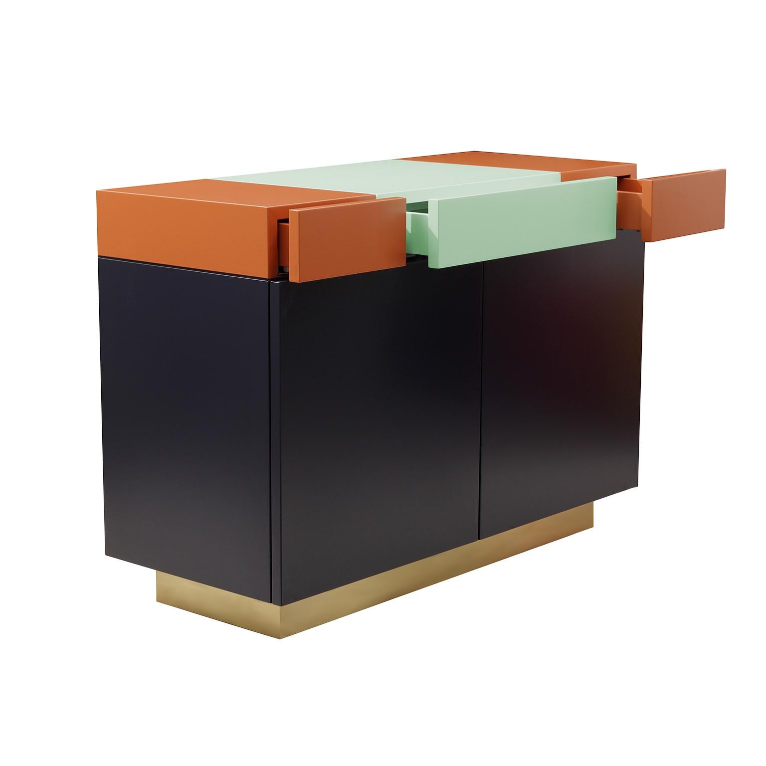 Brazilian Greta credenza Sophisticated Lacquered Furniture Handmade Details 120 For Sale