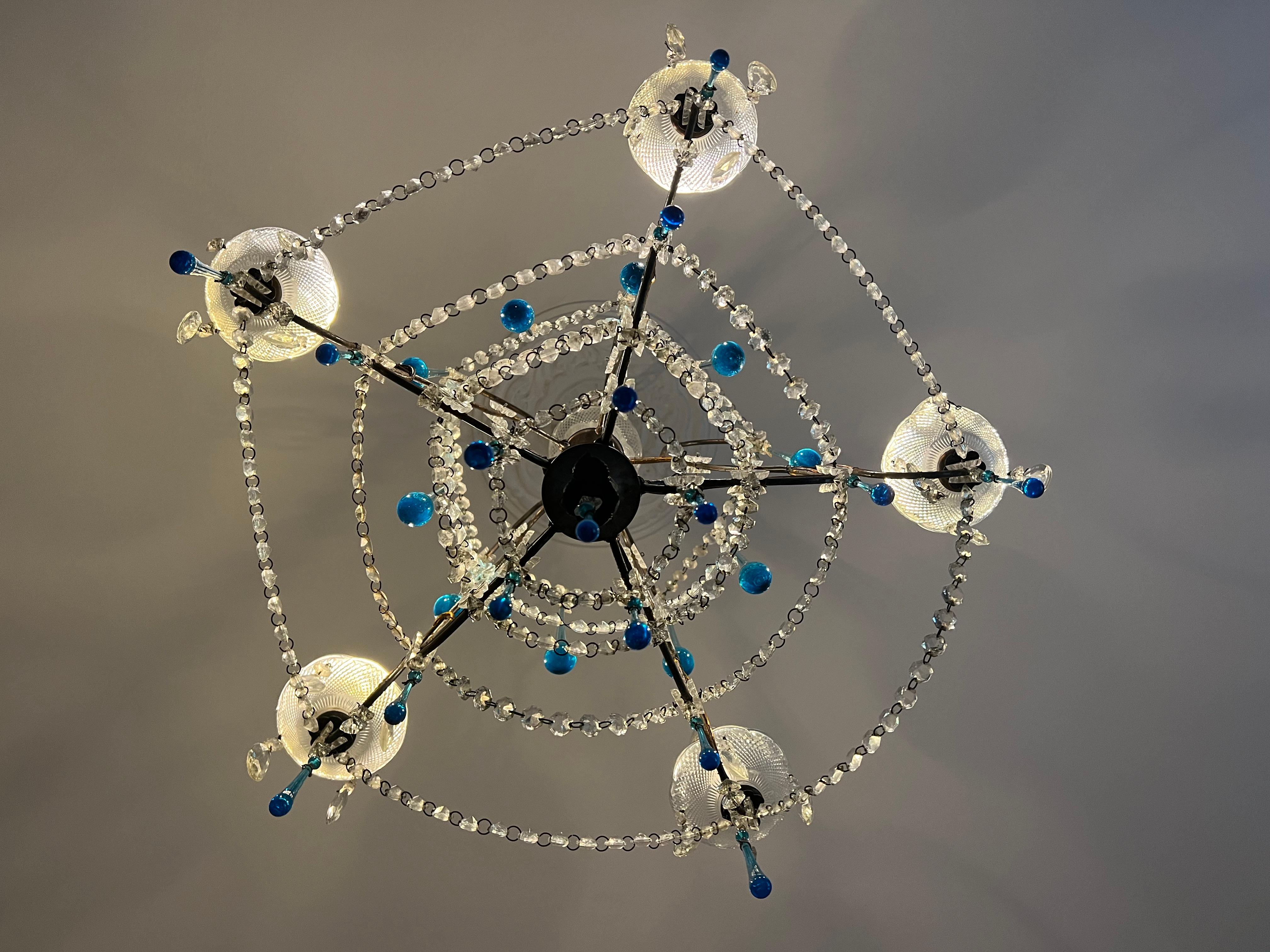 Lampadario di Murano con lacrime di Greta Garbo anni '80 in vendita 2