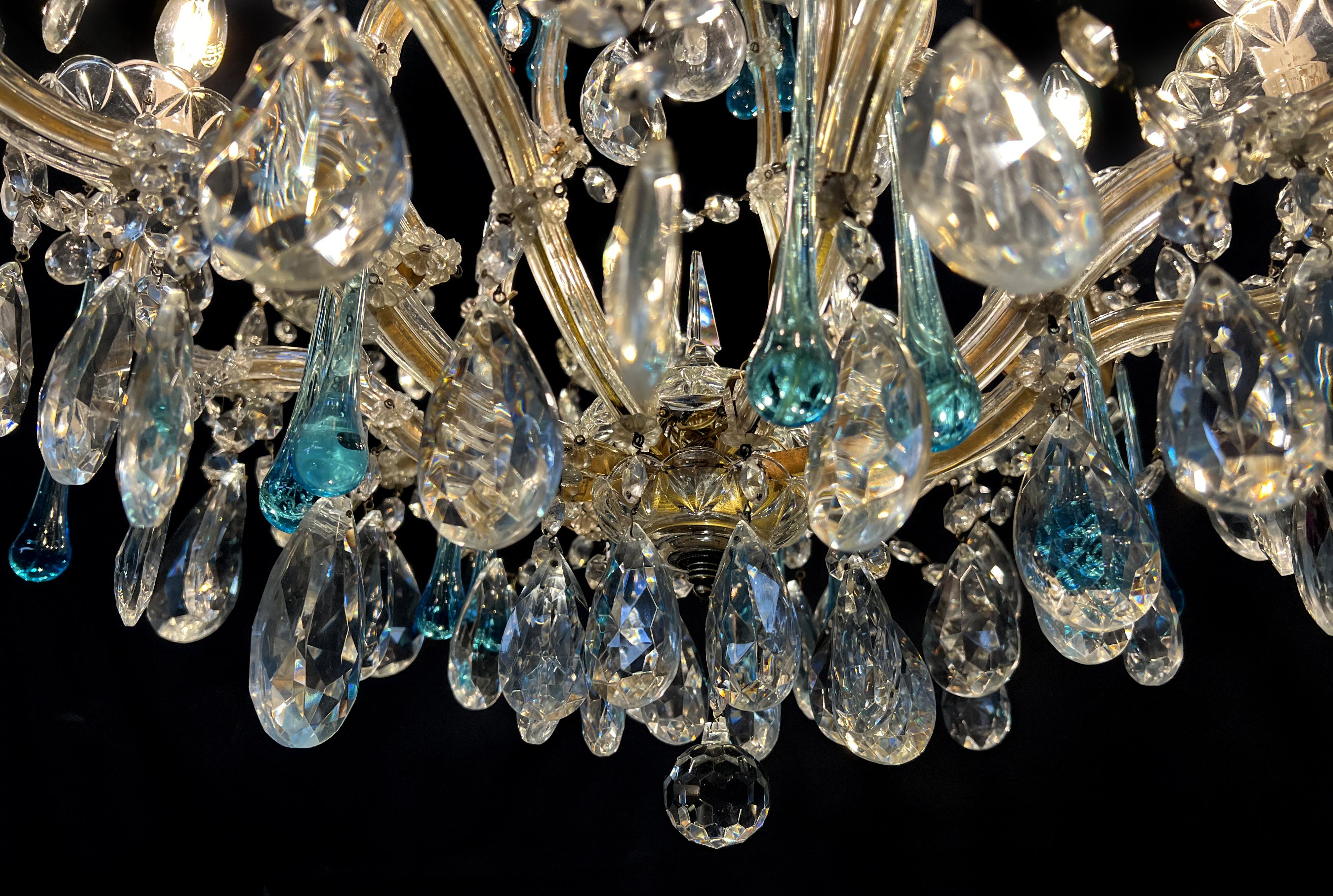 Milieu du XXe siècle Lustre Murano à larmes de Greta Garbo 1950s en vente