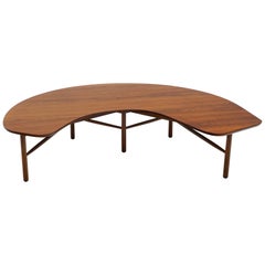 Greta Grossman Boomerang Coffee Table, Walnut, 1950s, Rare, Excellent Condition