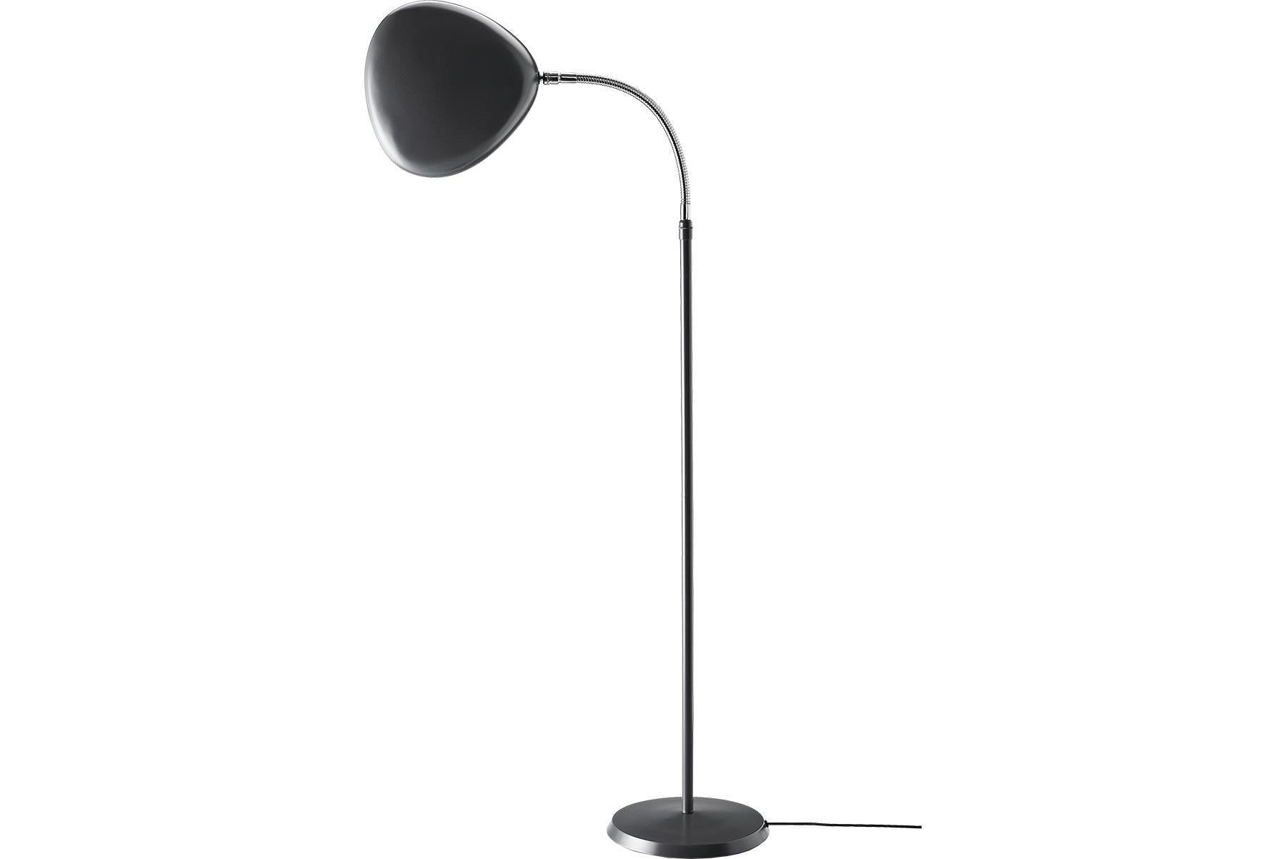 Scandinavian Modern Greta Grossman Cobra Floor Lamp, Anthracite Grey For Sale