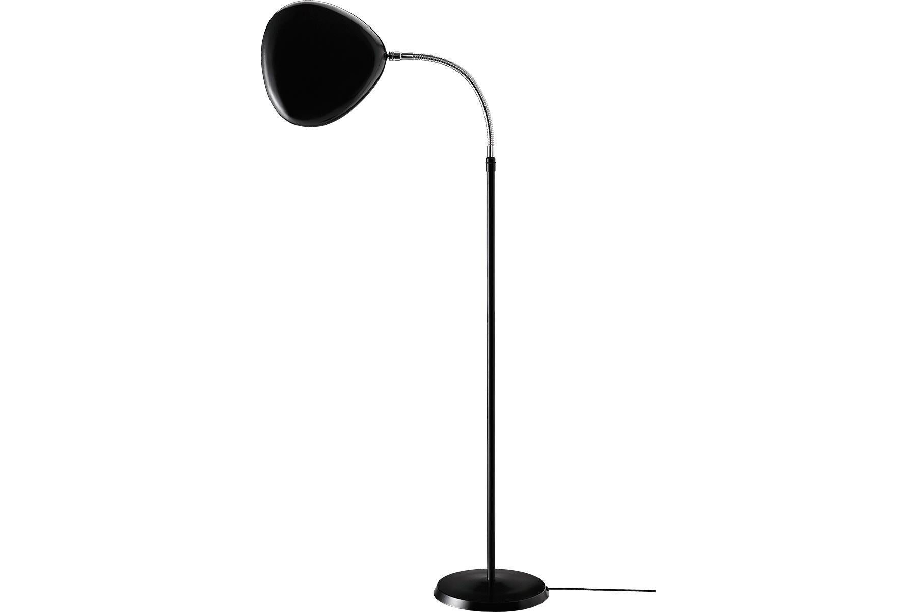 Scandinavian Modern Greta Grossman Cobra Floor Lamp, Black For Sale