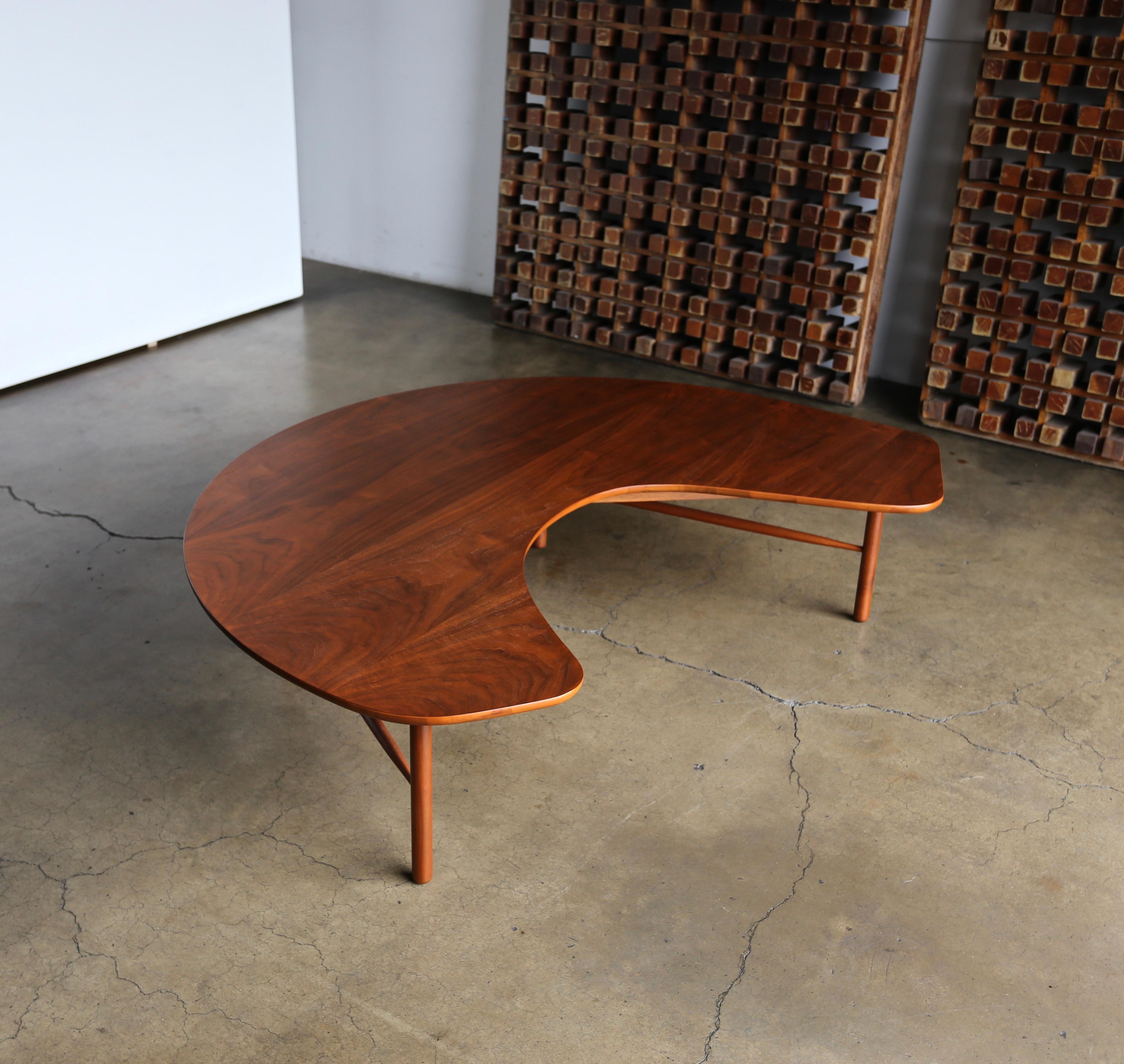 Walnut Greta Grossman Coffee Table for Glenn of California, circa 1952