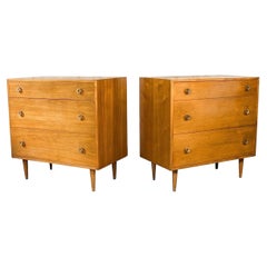 Greta Grossman for Glenn of California Walnut Chests Dressers 1950s, a Pair