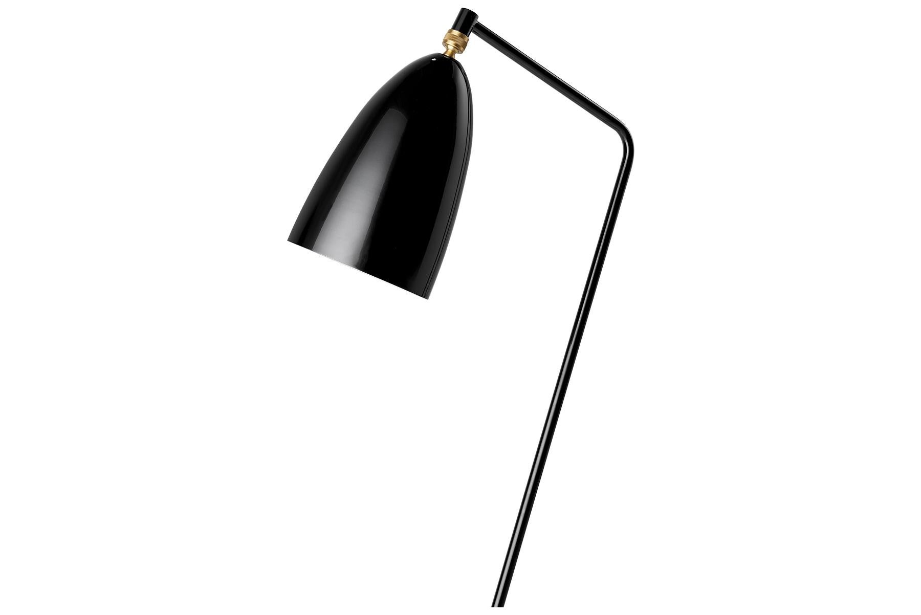 Stehlampe „Grashüpfer“ von Greta Grossman, schwarz glänzend (Skandinavisch) im Angebot
