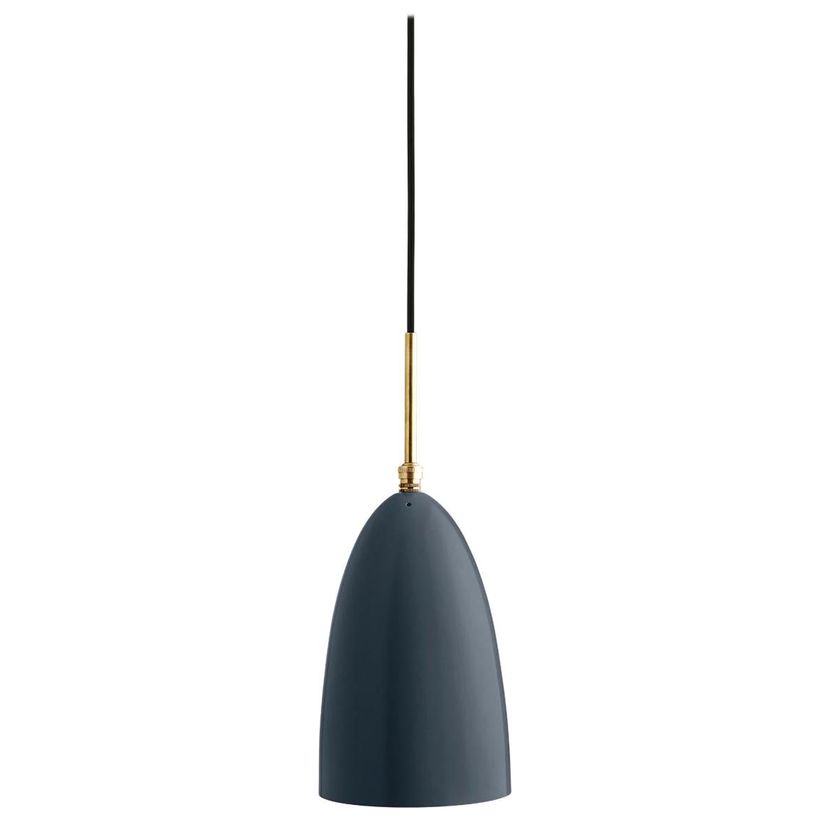 Mid-Century Modern Greta Grossman Grasshopper Pendant Lamp, Black Glossy For Sale