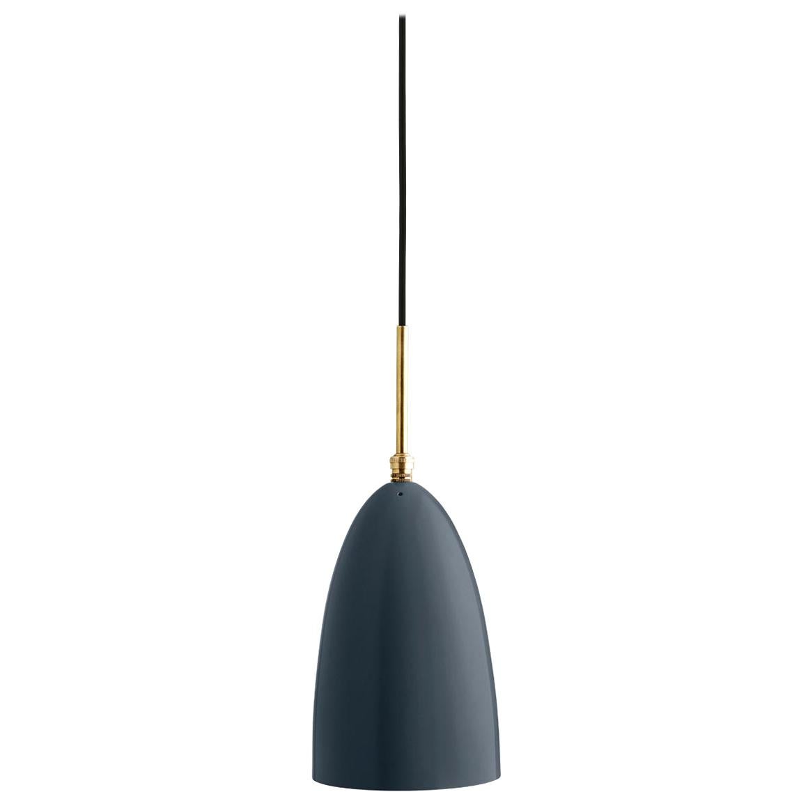 Mid-Century moderno Lampada a sospensione Greta Grossman Grasshopper, nero lucido in vendita