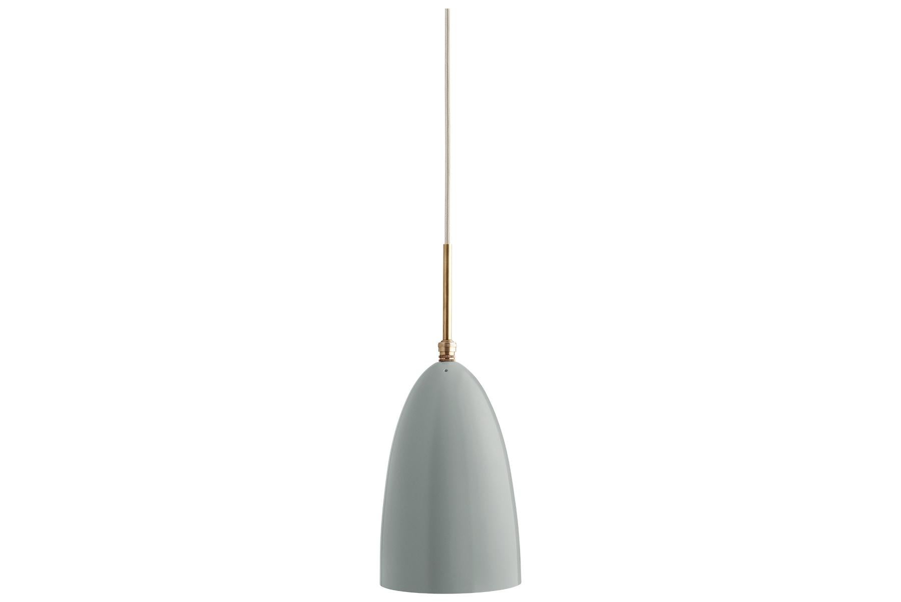 Powder-Coated Greta Grossman Grasshopper Pendant Lamp, Black Glossy For Sale